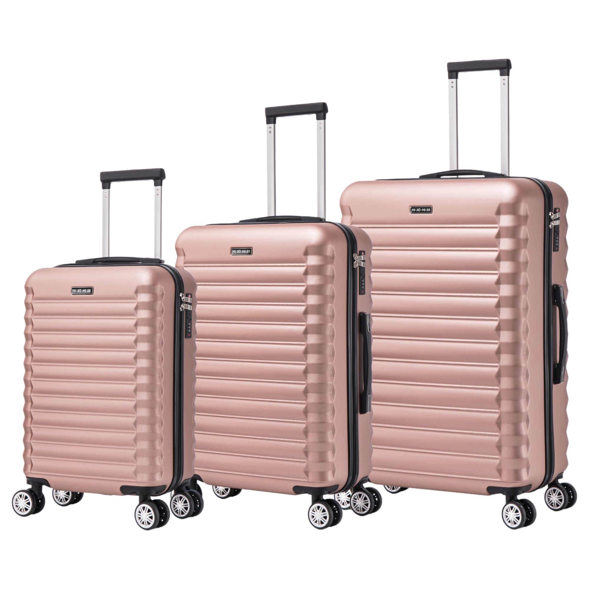 TEMU Conjunto de Maletas de Viaje Elegantes: Carcasa , Cerradura Numérica, 4 Ruedas Giratorias 360, Asa Telescpica de Aluminio Alloy Juego de Maletas