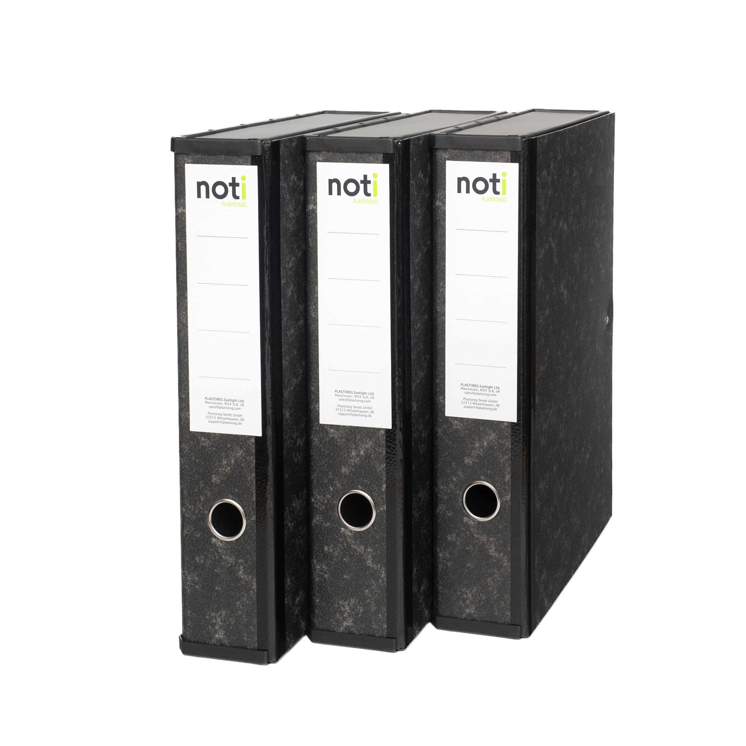 TEMU Noti Foolscap Box File With Lock Spring, Ring Pull & Catch, 70mm Spine, Pack Of 3