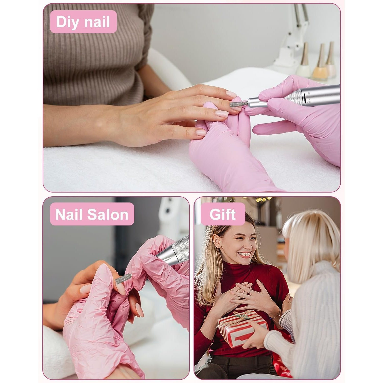 Image of Portable Electric Nail Cutter Set, Usb Rechargeable 45000rpm Nail Drill Machine With Lcd Screen, Nail Polish Remover Tool For Cuticles, Pedicure