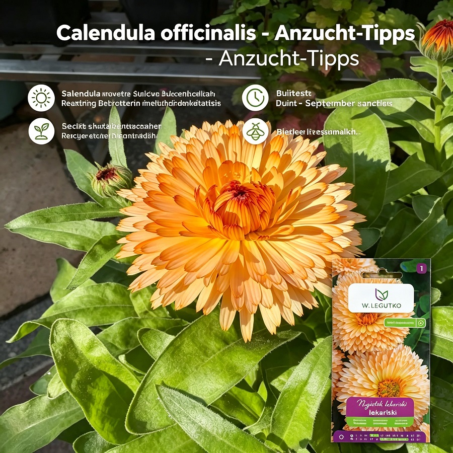 W. Legutko Filled Ringelblume "apricot Beauty" (calendula ) For Garden, Balcony, And Pots Flower Seeds Annual Apricot-colored Summer Flower