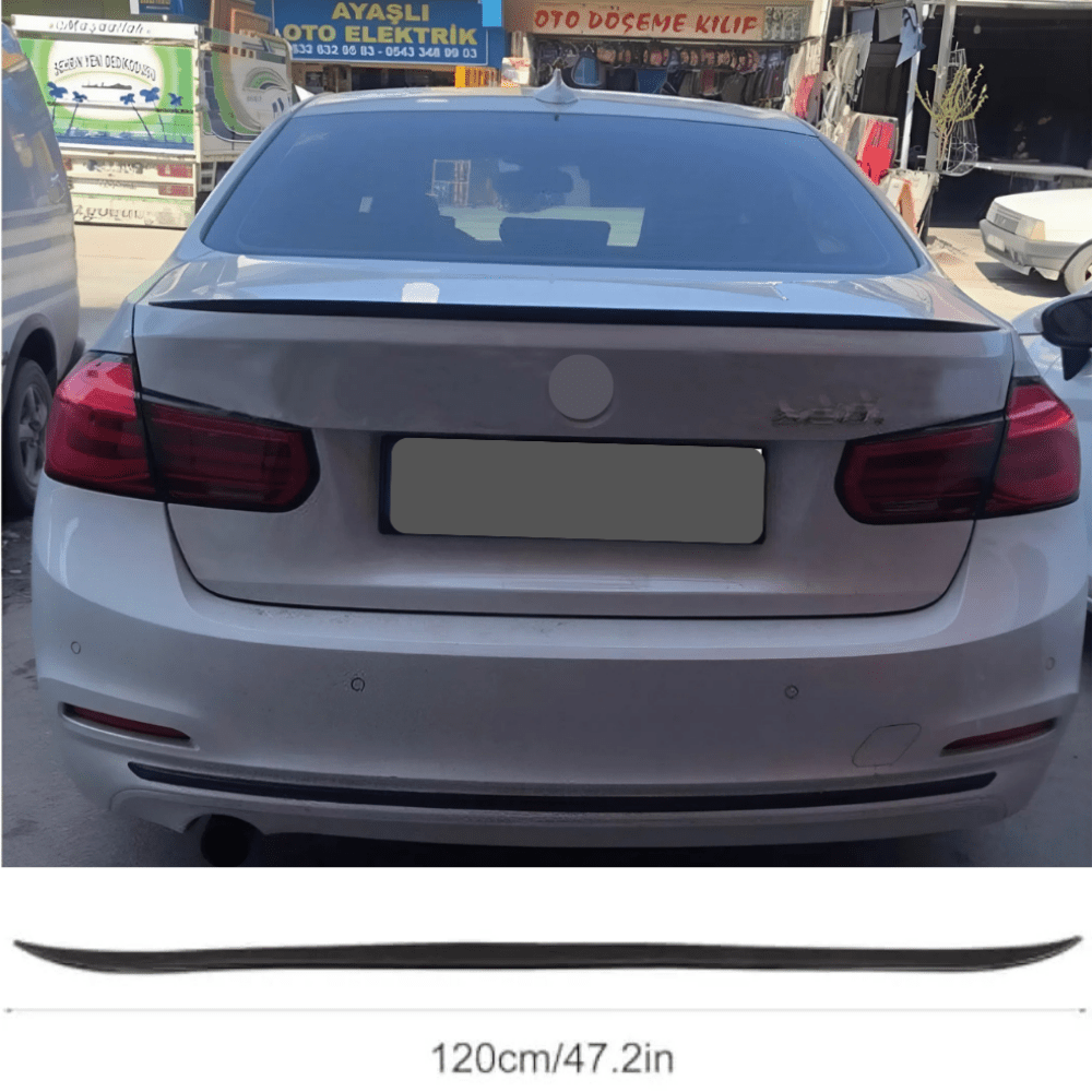 Image of For F30 Sedan 2012-2019 & E39 1995-2003 & B6 2005-2011 Flexible Rear Trunk Lip Spoiler 120x4x2cm Sport Style Exterior Upgrade