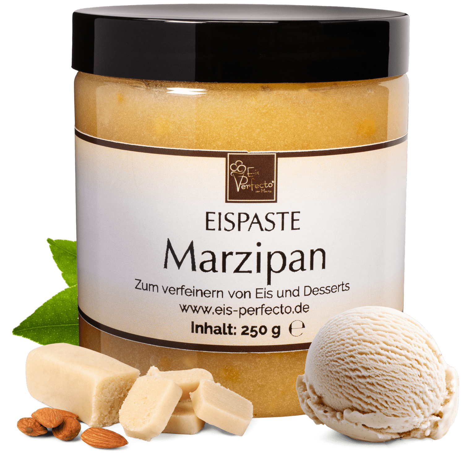 Image of Marzipan Ice Cream Paste 250g | Flavor Paste For Ice Cream With Intense Marzipan Ice Cream Taste | Flavoring For Ice Cream, Desserts & Milkshakes | Ice Cream Flavor Extract With Real Marzipan | Movito