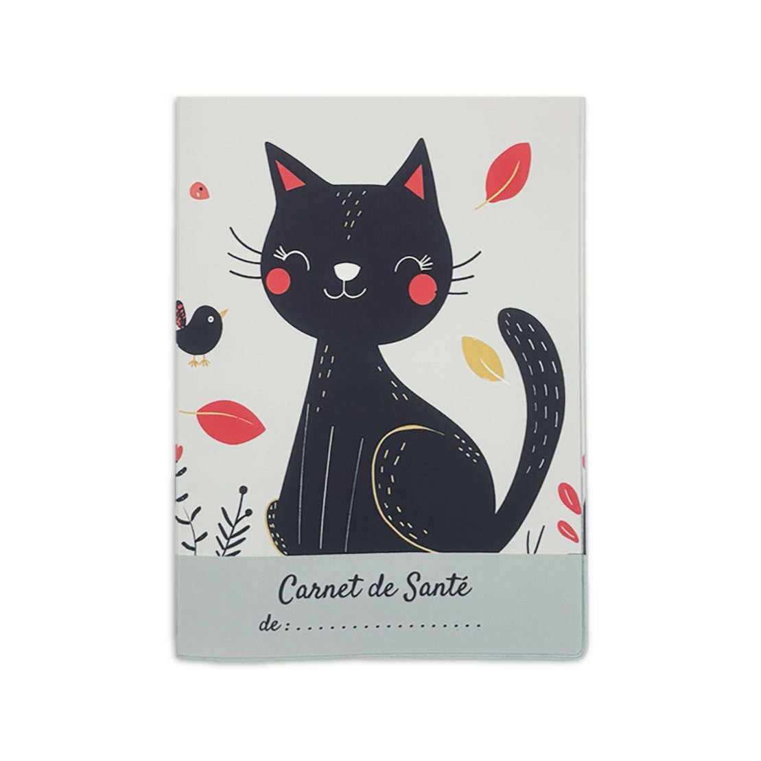 TEMU Protège Carnet de Santé pour Chats - 16 cm - Gomme Expansée - Modèle Chat