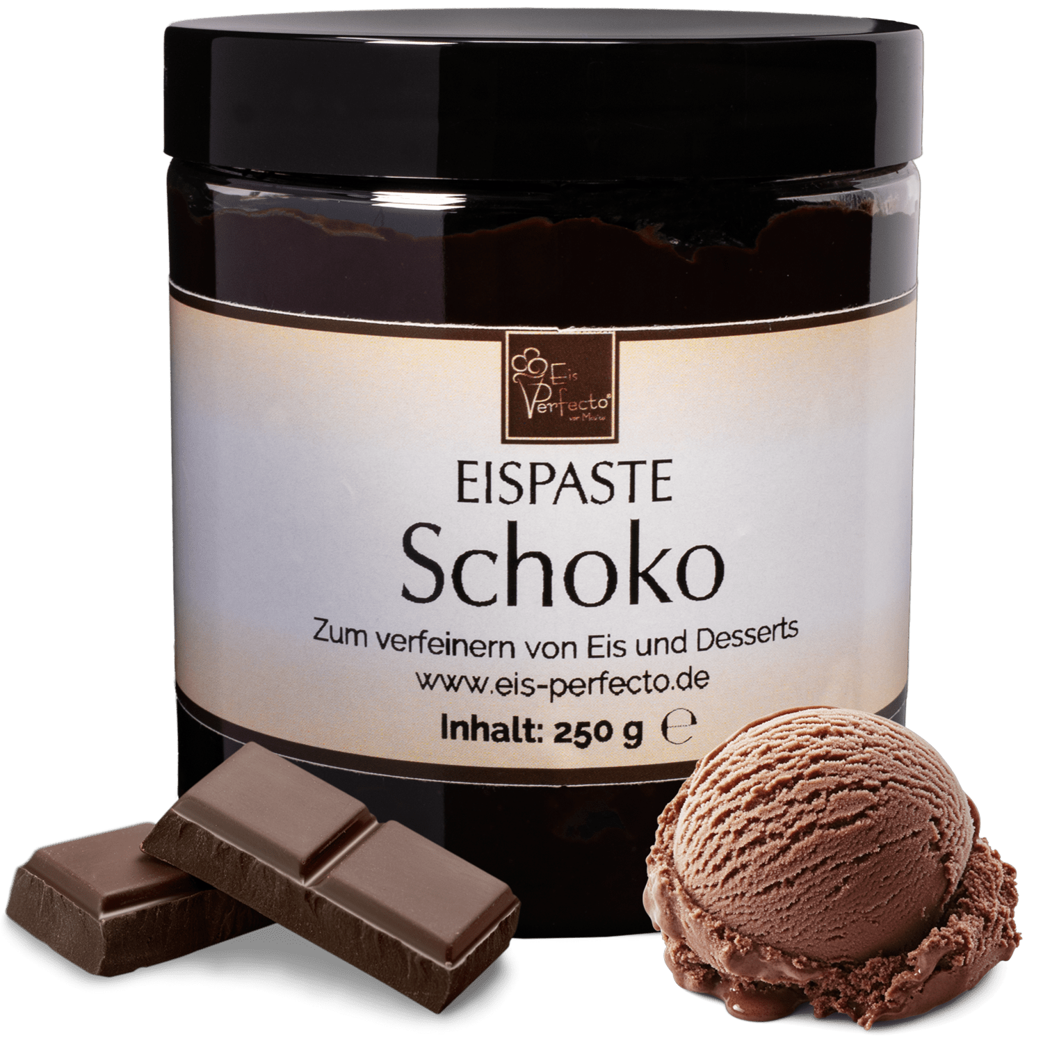 Image of Chocolate Ice Cream Paste 250g | Flavor Paste For Ice Cream With Intense Chocolate Ice Cream Flavor | Flavoring For Ice Cream, Desserts & Milkshakes | Ice Cream Flavor Extract For Refining | Movito