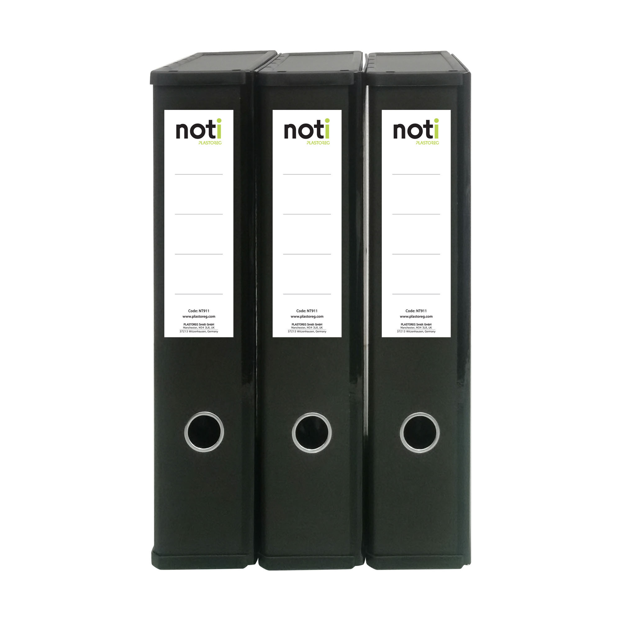 TEMU Noti Foolscap Box File With Lock Spring, Ring Pull & Catch, 70mm Spine, Pack Of 3