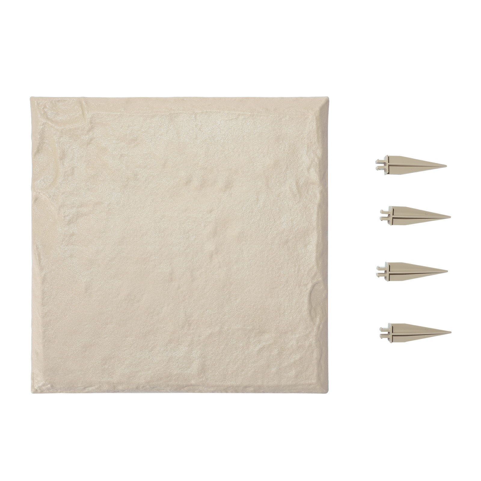 Image of Vevor Garden Stepping Stones, 4pcs 15.5 X 15.5 In, Decorative Stepping Stones With Stakes, Plastic Pathway Pavers, , Outdoor Walkway For Lawn Patio Landscape, Beige