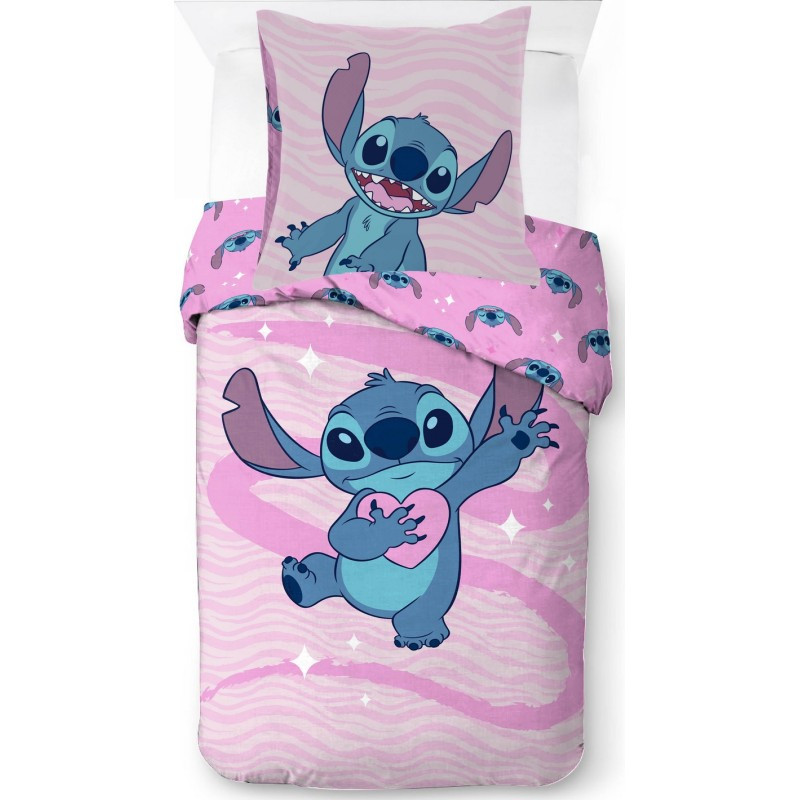 Stitch Bedding Set, Duvet Cover 140x200 Cm + Pillowcase 65x65 Cm, 100% Cotton