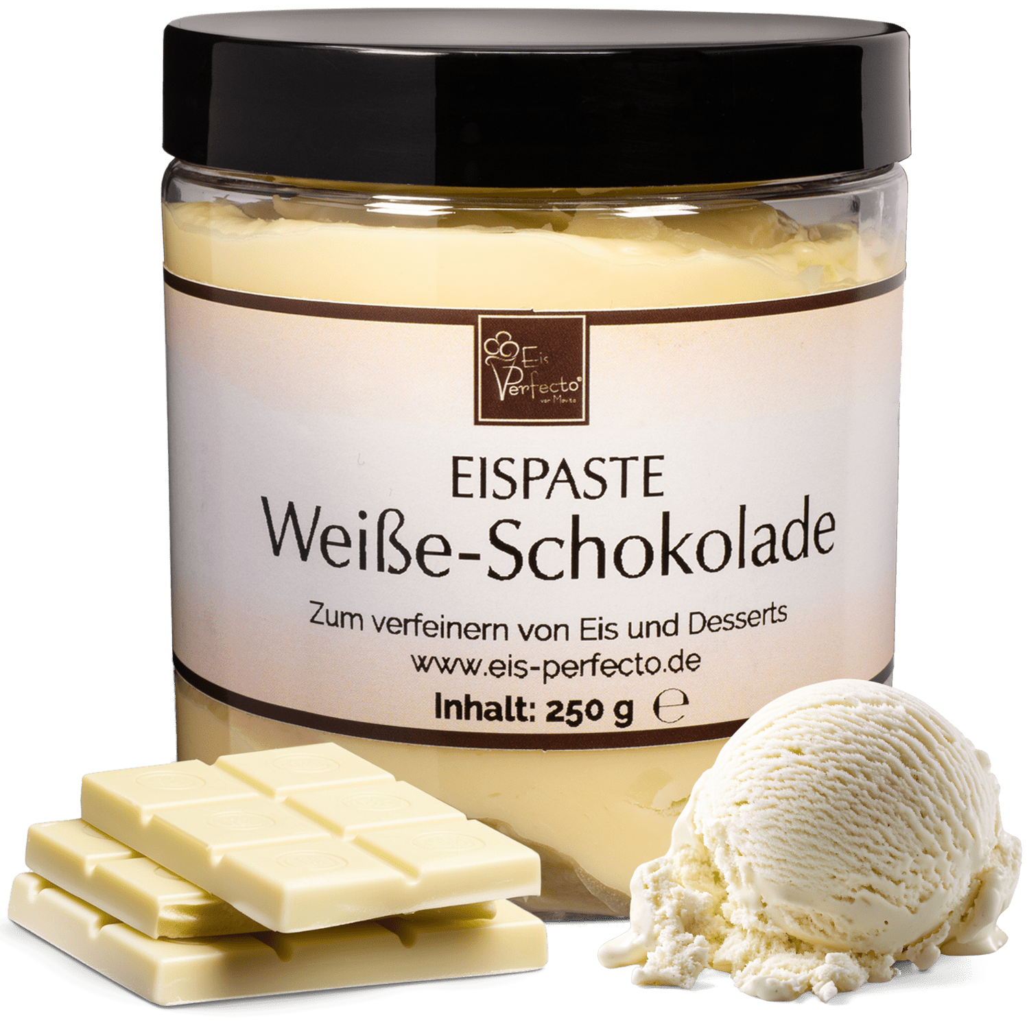 Image of White Chocolate Ice Paste 250g | Flavor Paste For Ice Cream With White Chocolate Ice Cream Flavor | Flavoring For Ice Cream, Desserts & Milkshakes | Ice Cream Flavor Extract For Refining | Movito