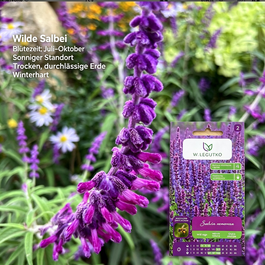 W. Legutko -salbei ( Nemorosa) For Balcony, Pots And Plant Tubs Flower Seeds Perennial Shrub