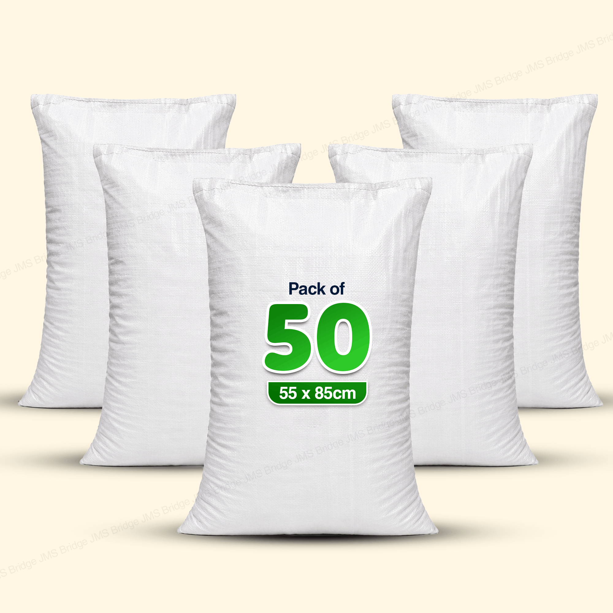 TEMU 50 X Sacks Woven Polypropylene Builder Bags 55 Cm X 85cm / 22'' X 33" - Heavy Duty Pack Of 50 Bags (50xwoven Sack)