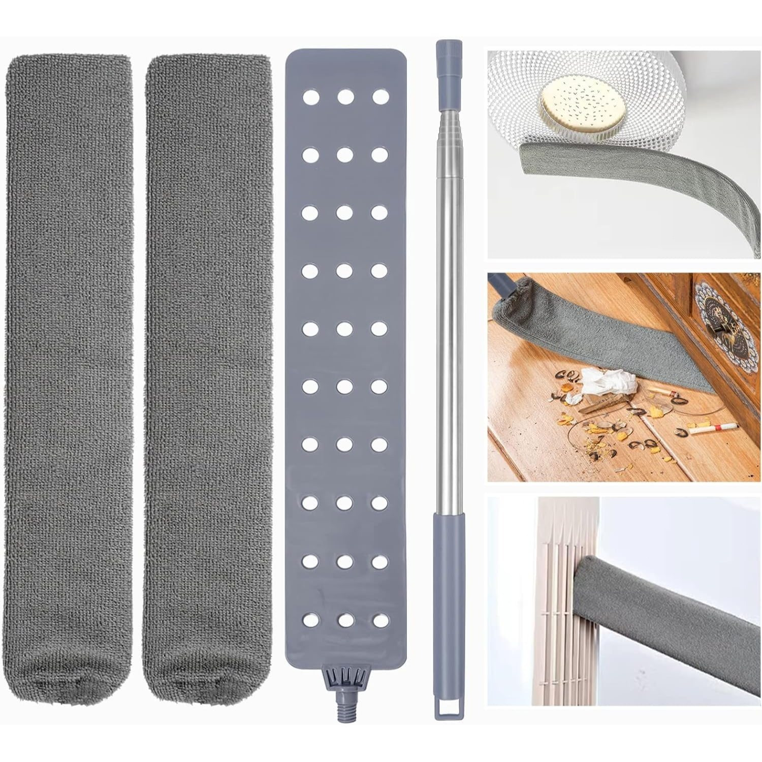 Telescopic Duster With Stainless Steel Handle, Washable Flexible Dust Brush For Sofa, Bed, Car, Furniture & Corner Cleaning