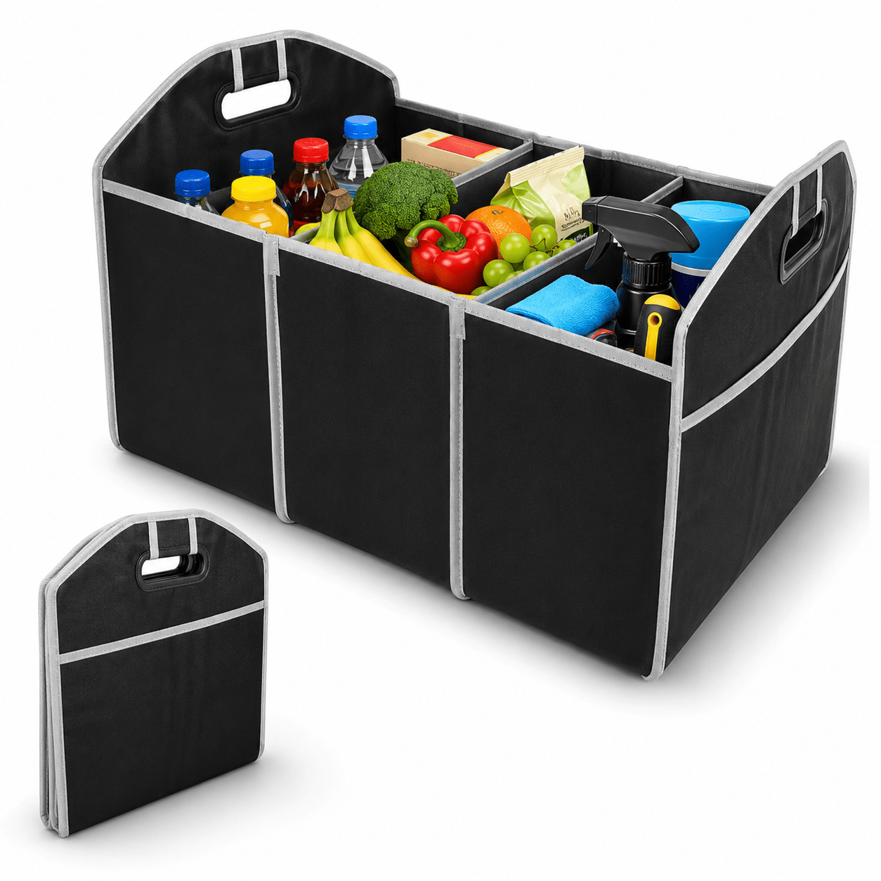 TEMU Organizador Plegable para Maletero de Coche, de Almacenamiento Compartimentos y , Gran Capacidad 50 × 33 × , para Compras, Herramientas, Viajes,