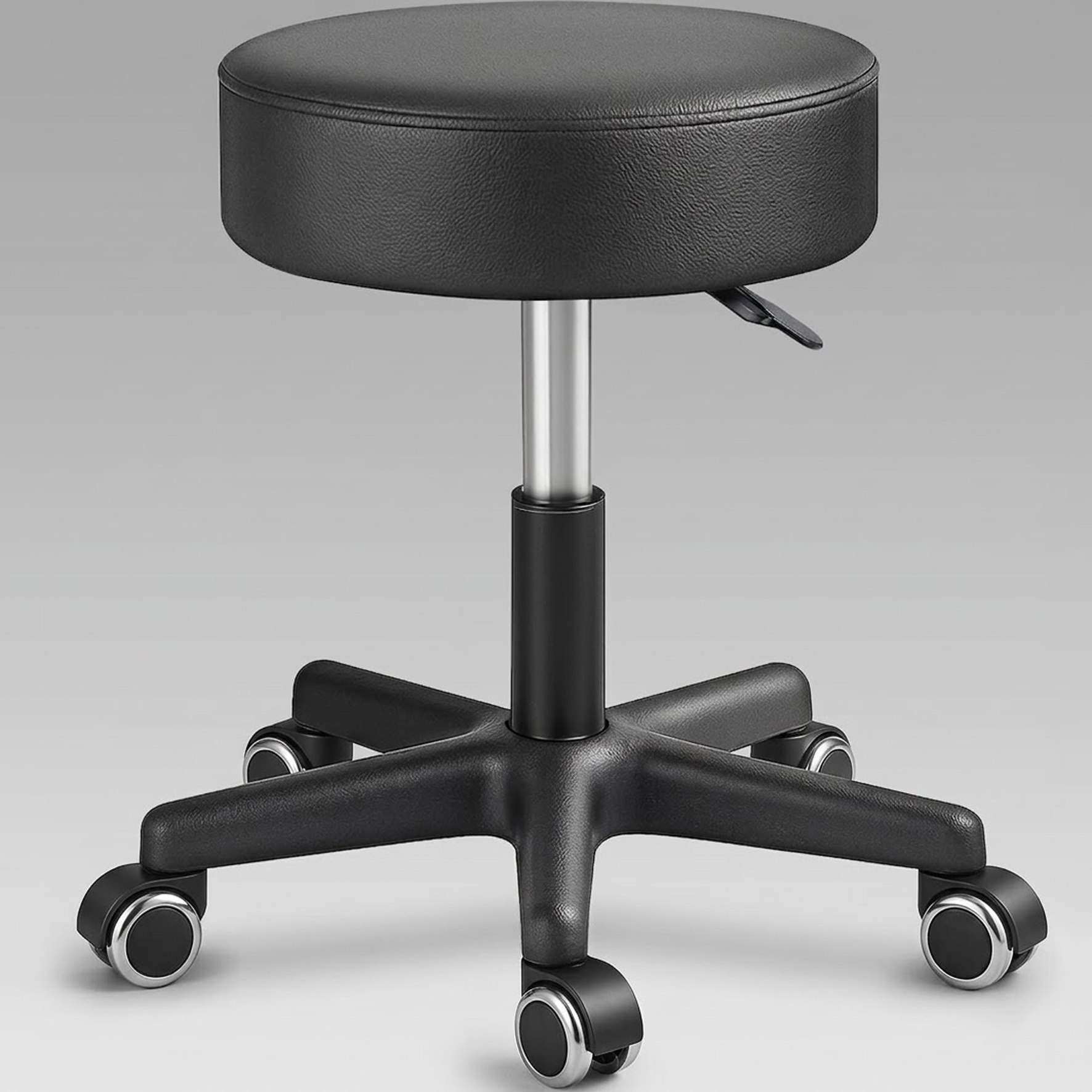 Image of Castor Chairs, Office Chairs With Castors, Height-adjustable Swivel Chairs 44-58 Cm, Quiet Castors, 360° Rotatable, 10 Cm Cushioning, Loadable Up To 130 Kg, For Office, Salon, Practice And Workshop.