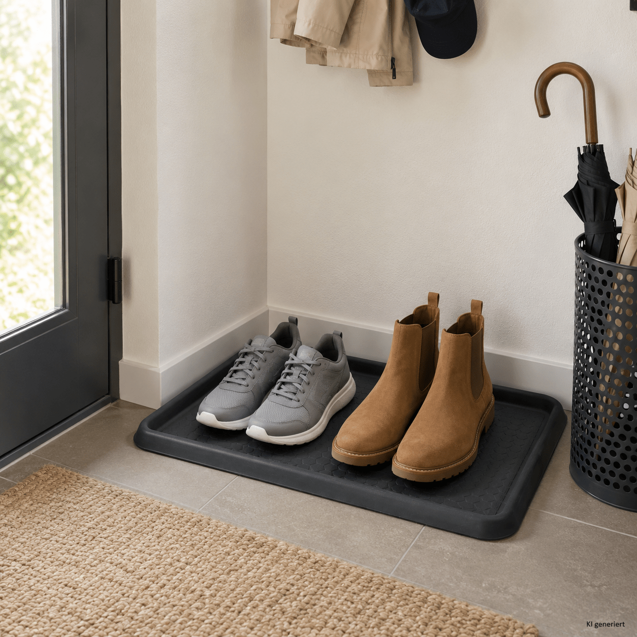 Image of Shoe Black, Lxb 60x40cm, Drip Tray Made Of Plastic With High Rim For Shoes, Pet Bowls, Plants, Cleaning And Renovation, Shoe Tub