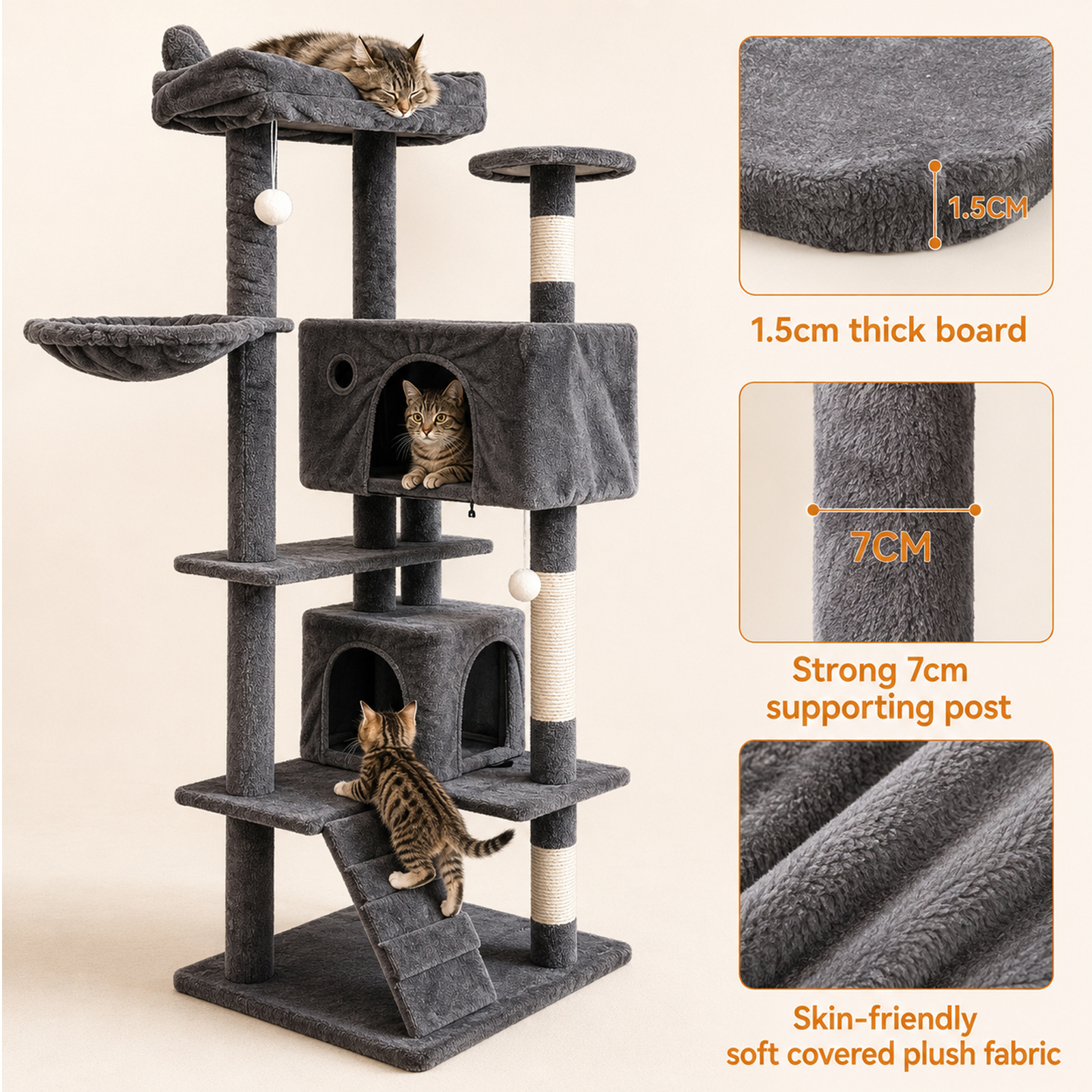 Large Cat Tree Activity Centre with Scratching Post