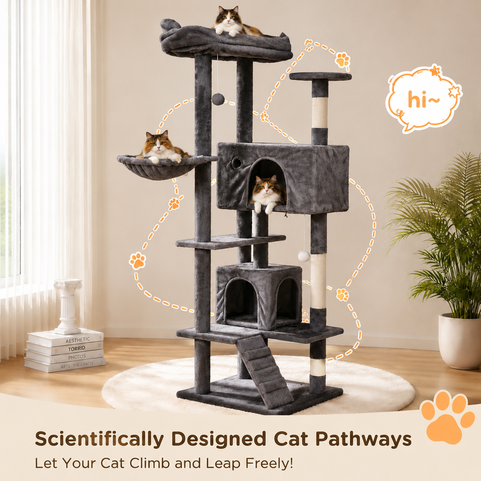Large Cat Tree Activity Centre with Scratching Post