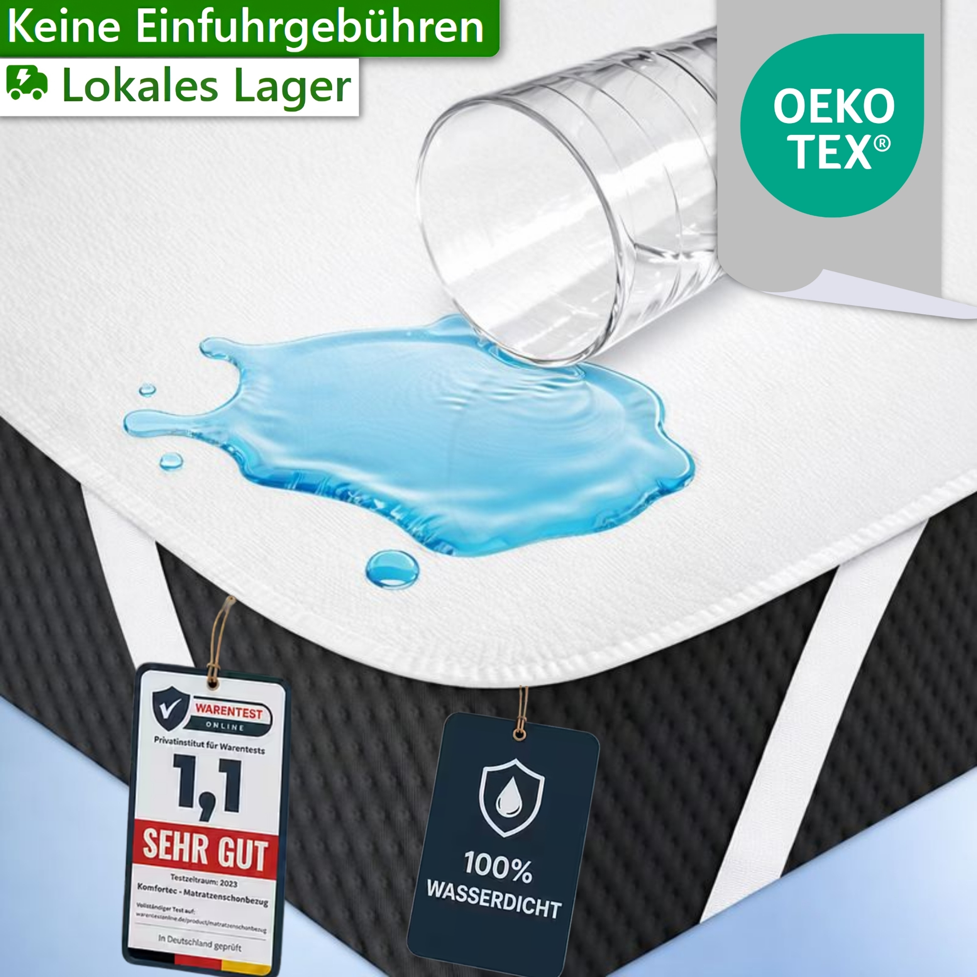 Waterproof Mattress Protector 100% Breathable, Noiseless & Washable, Incontinence Pad White