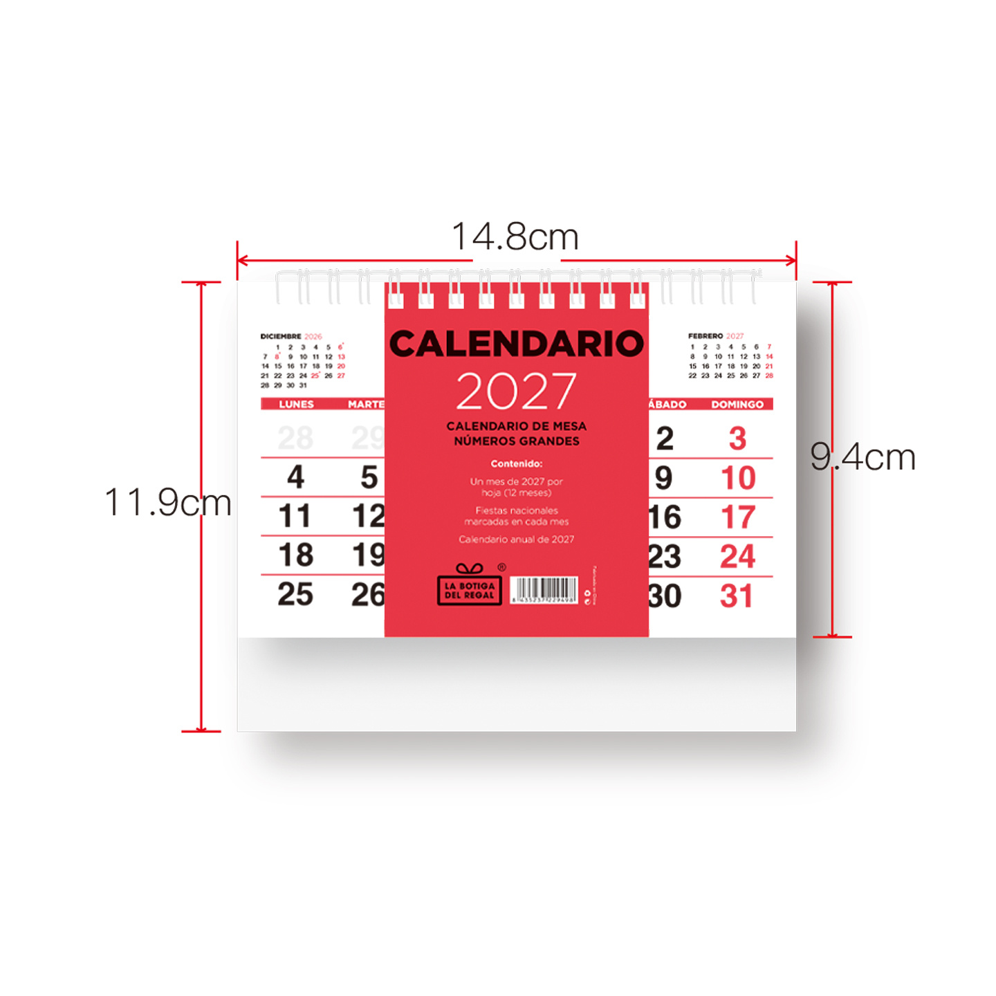 TEMU Calendario de mesa 2027 en español, paquete de 3 unidades, tamaño 15*13,5 cm