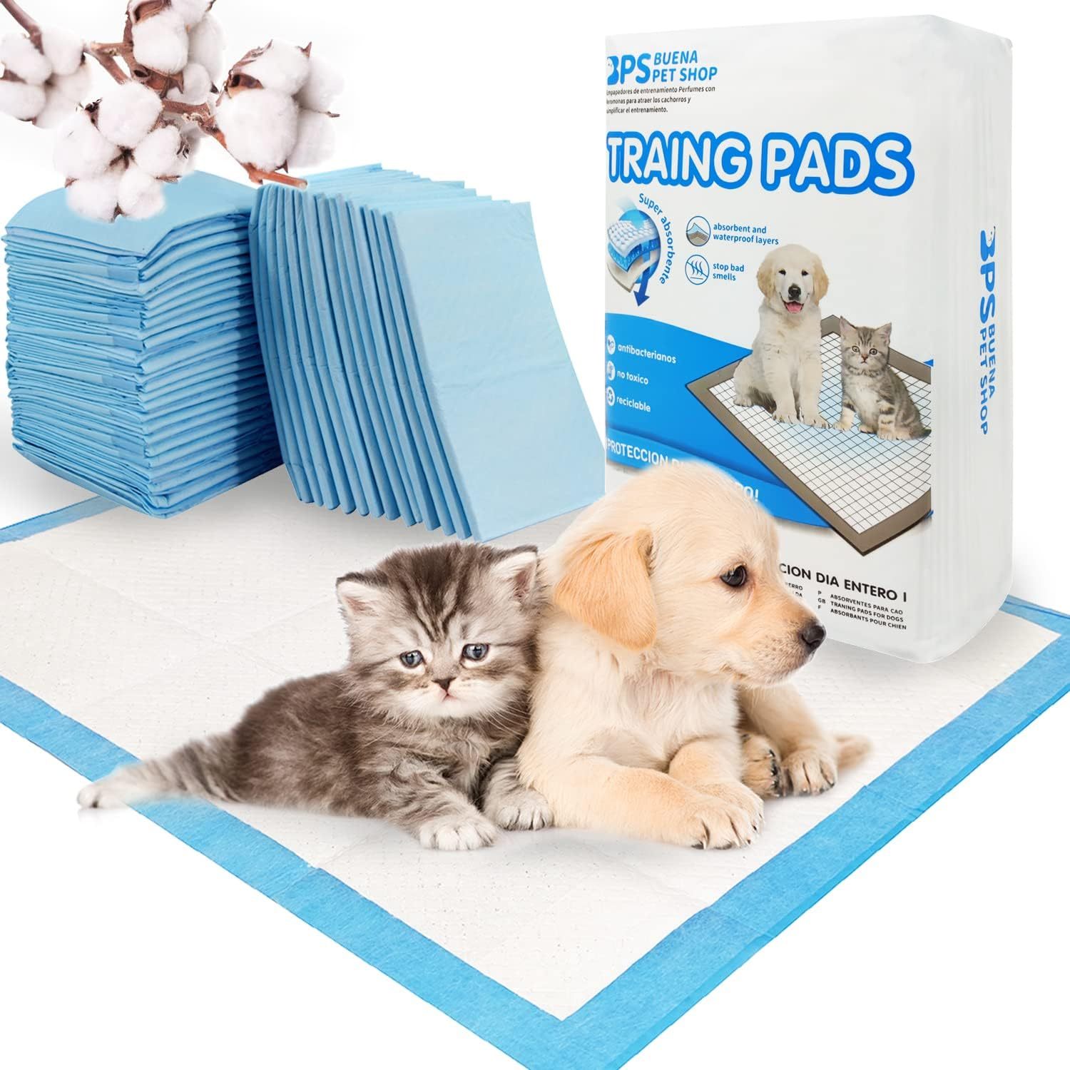 TEMU 30 pcs Empapadores de Entrenamiento para Perros Gatos Perfumes con Feromonas para Atraer y el Entrenamiento (30pcs 60*60cm) BPS-2168