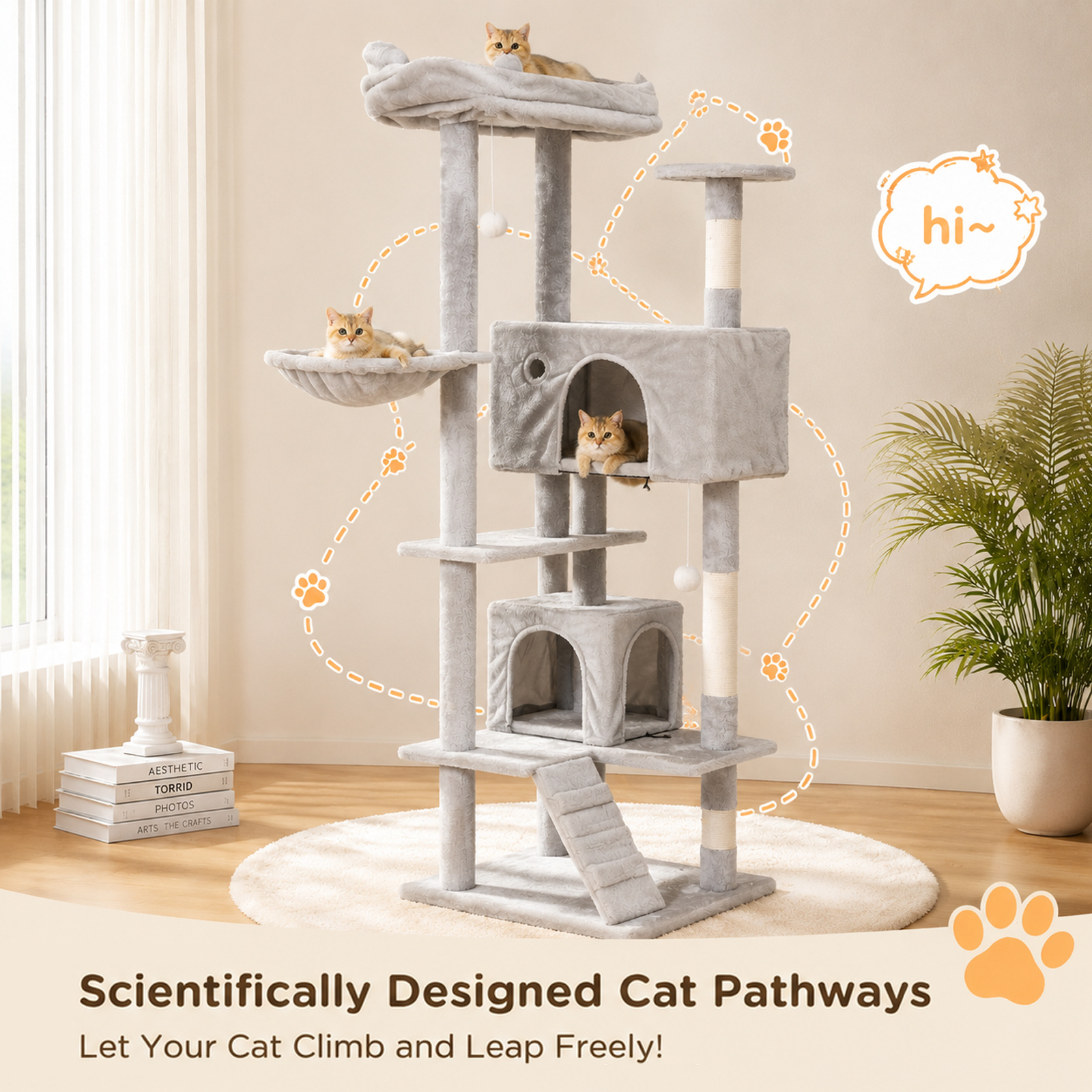 Large Cat Tree Activity Centre with Scratching Post