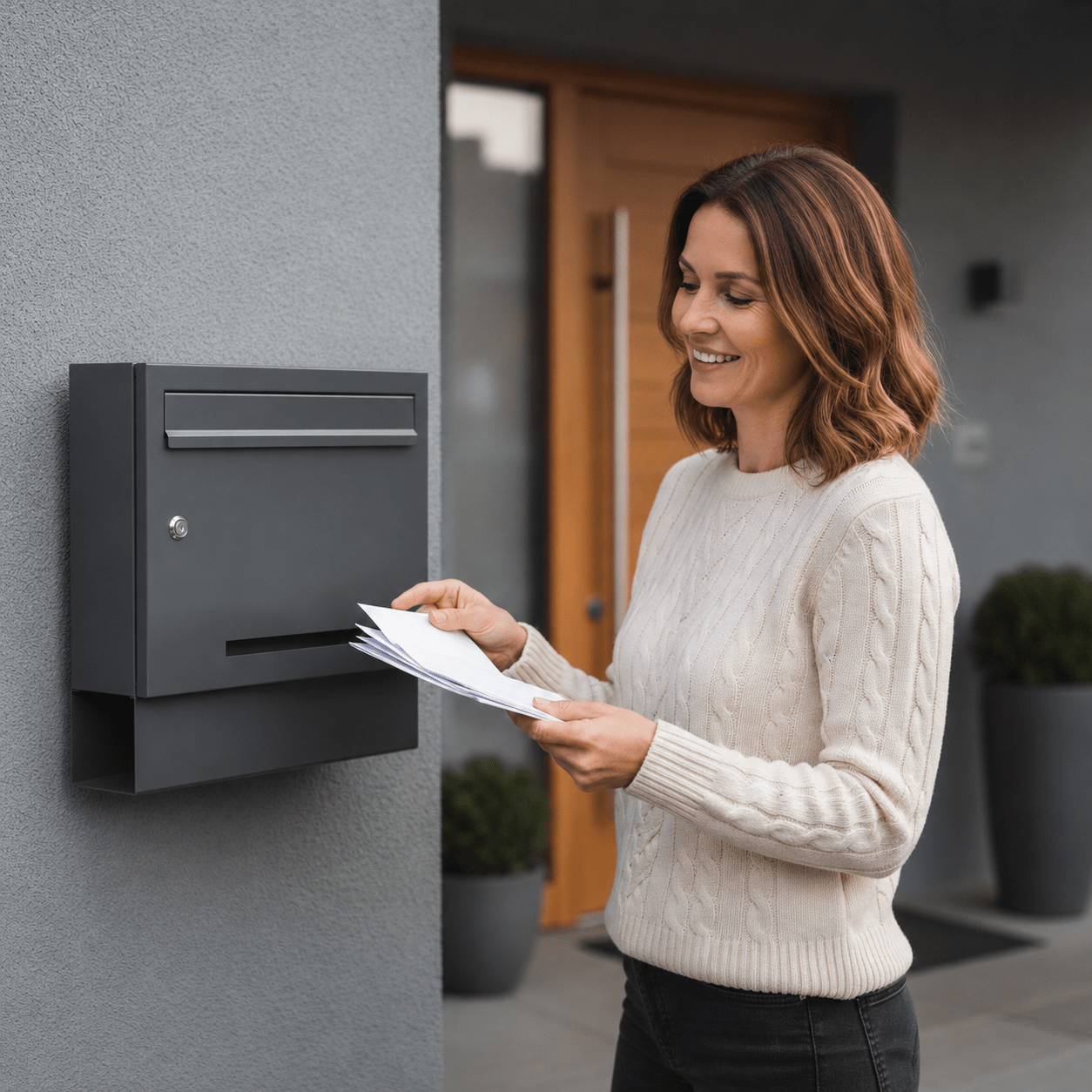 Premium Weatherproof Mailbox | 4 Keys + 2 No-advertising Stickers | Large Volume For C4/a4, 39×37.5×10.5 Cm