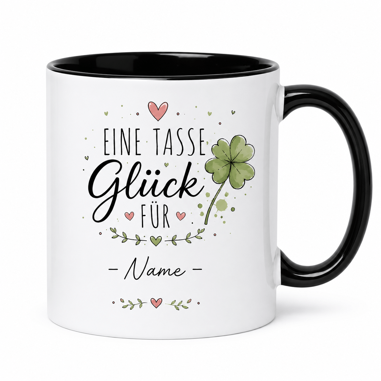 Image of Personalized Mug With Name – A Mug Of Luck For You | Custom Gift Mug With Clover