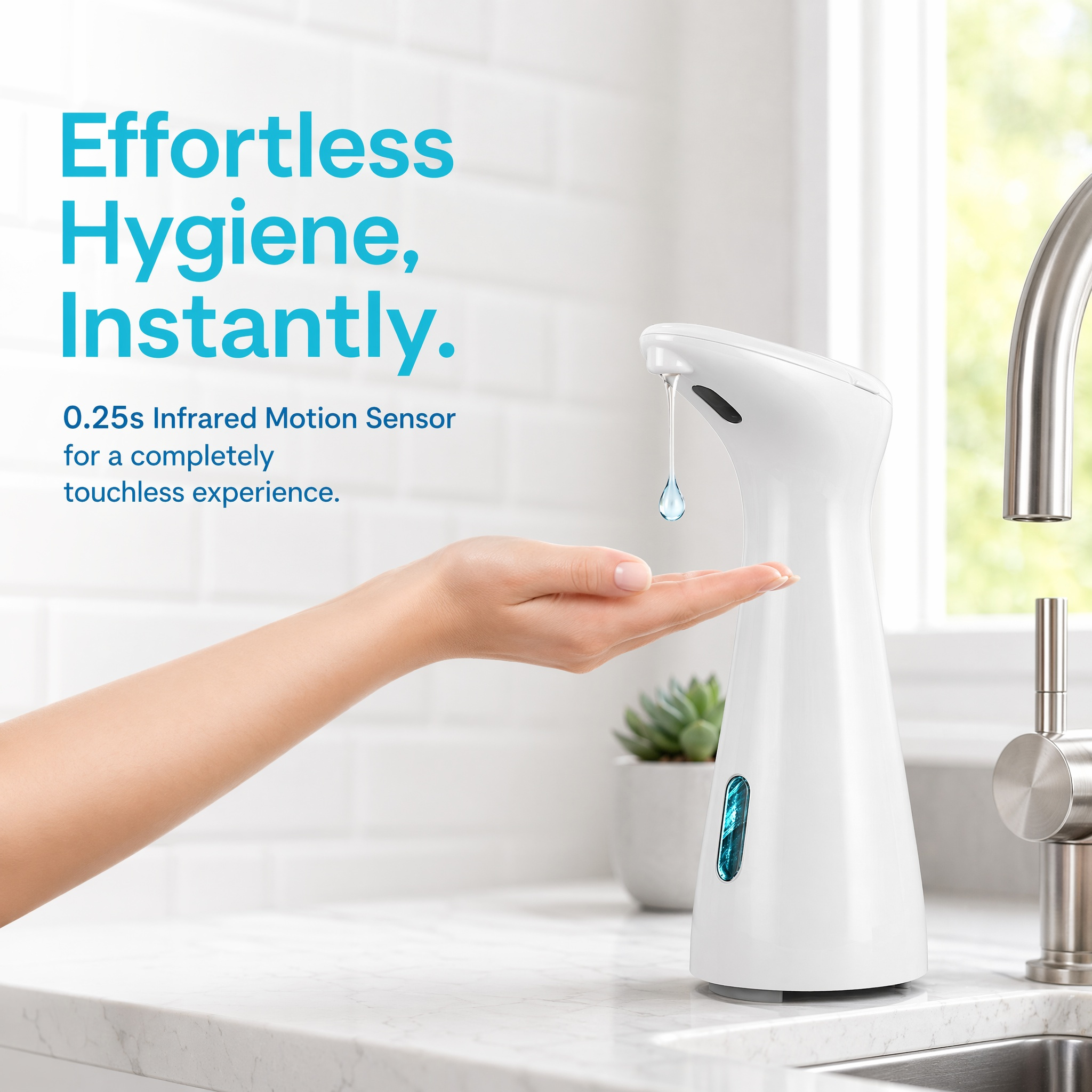 Automatic Touchless Soap Dispenser 200ml Infrared Sensor Hand Sanitizer Dispenser Leak Proof Dispenser For Bathroom Kitchen Home