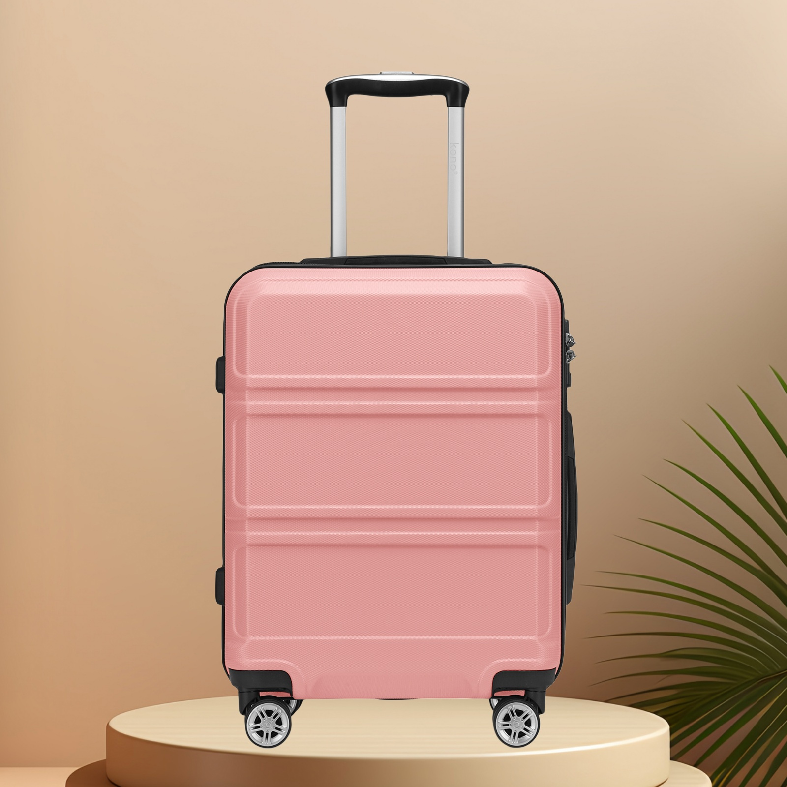 Image of This 20-inch Hard Shell Trolley Suitcase Set, 1/2-part Travel Luggage Set Made Of High-quality Abs With & 360° Wheels, Hand Luggage Suitcase With Bag Combination