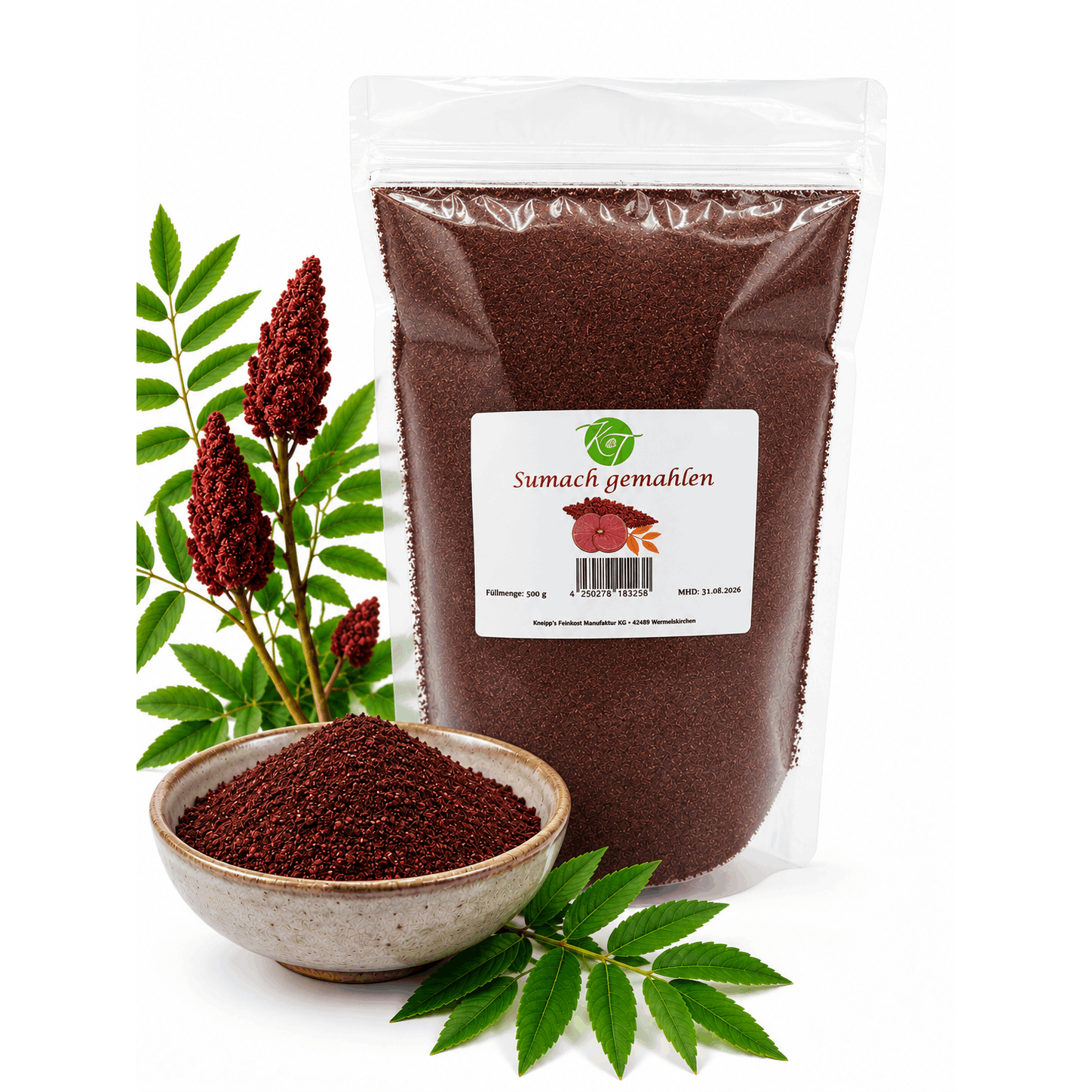 Kt Sumac Spice Preparation - Sumac Spice Powder, Ground Buckthorn Fruit - 1a Quality