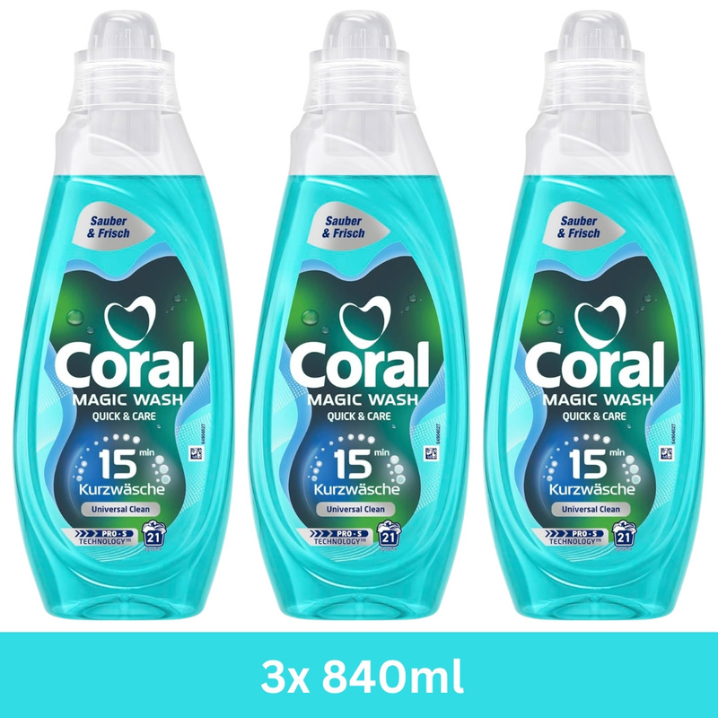 Wash Universal Liquid Detergent | 3pcs Set (3x 840ml) | In 15 Min | Technology | Universal