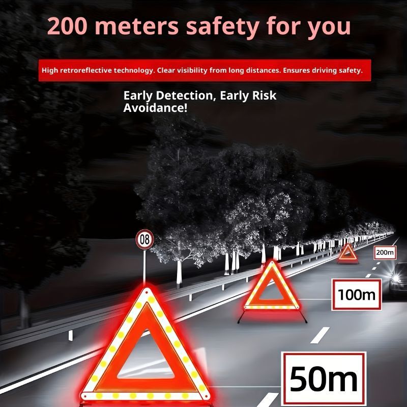 Portable Folding Car Warning Triangle for Road Emergencies