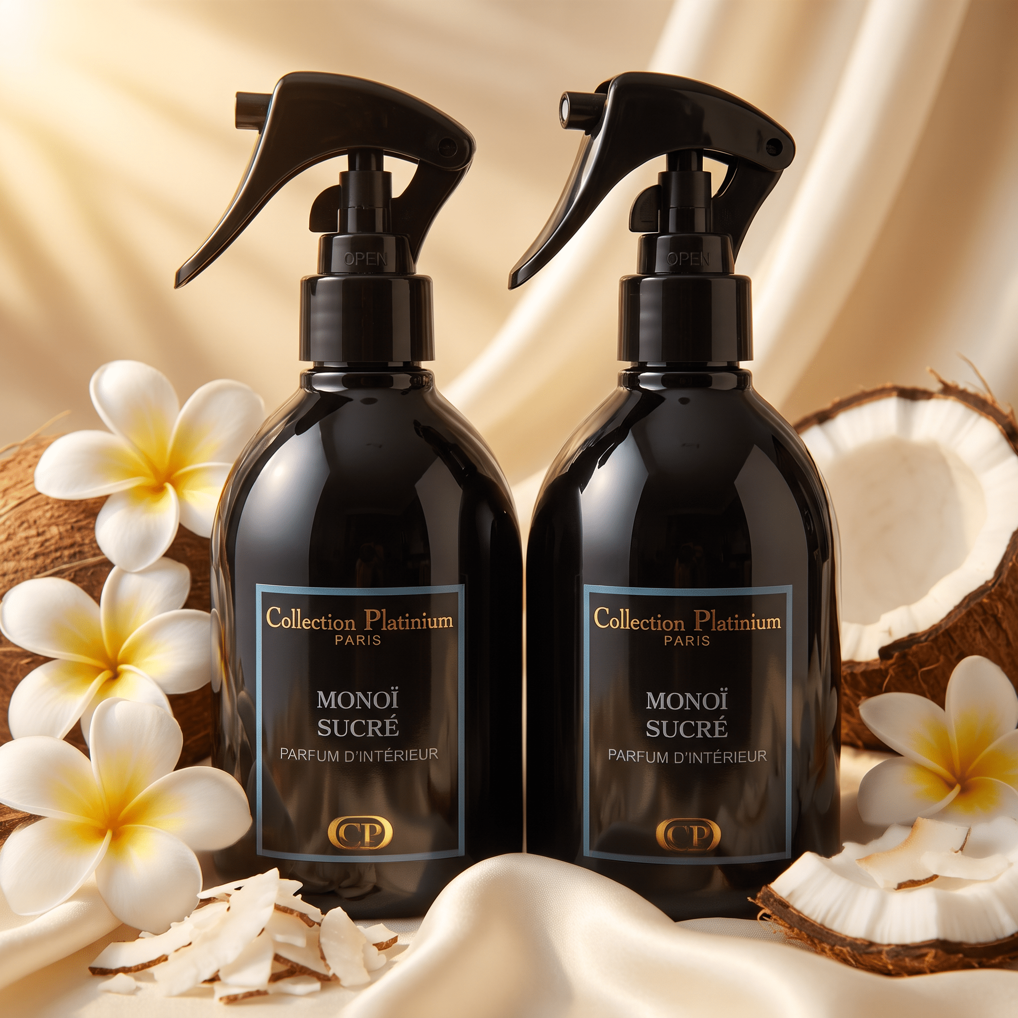 TEMU Coffret de parfums , Lot de 2 Sprays Parfumés Femme monoi sucre250ml+monoi 250ml