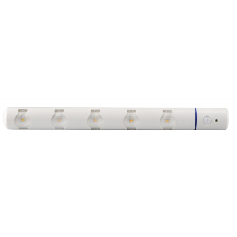Image of Led Battery Motion Sensor Strip With Motion Detector, 25cm, 160° Rotatable Motion Detector, 5 Beautiful Warm White Leds
