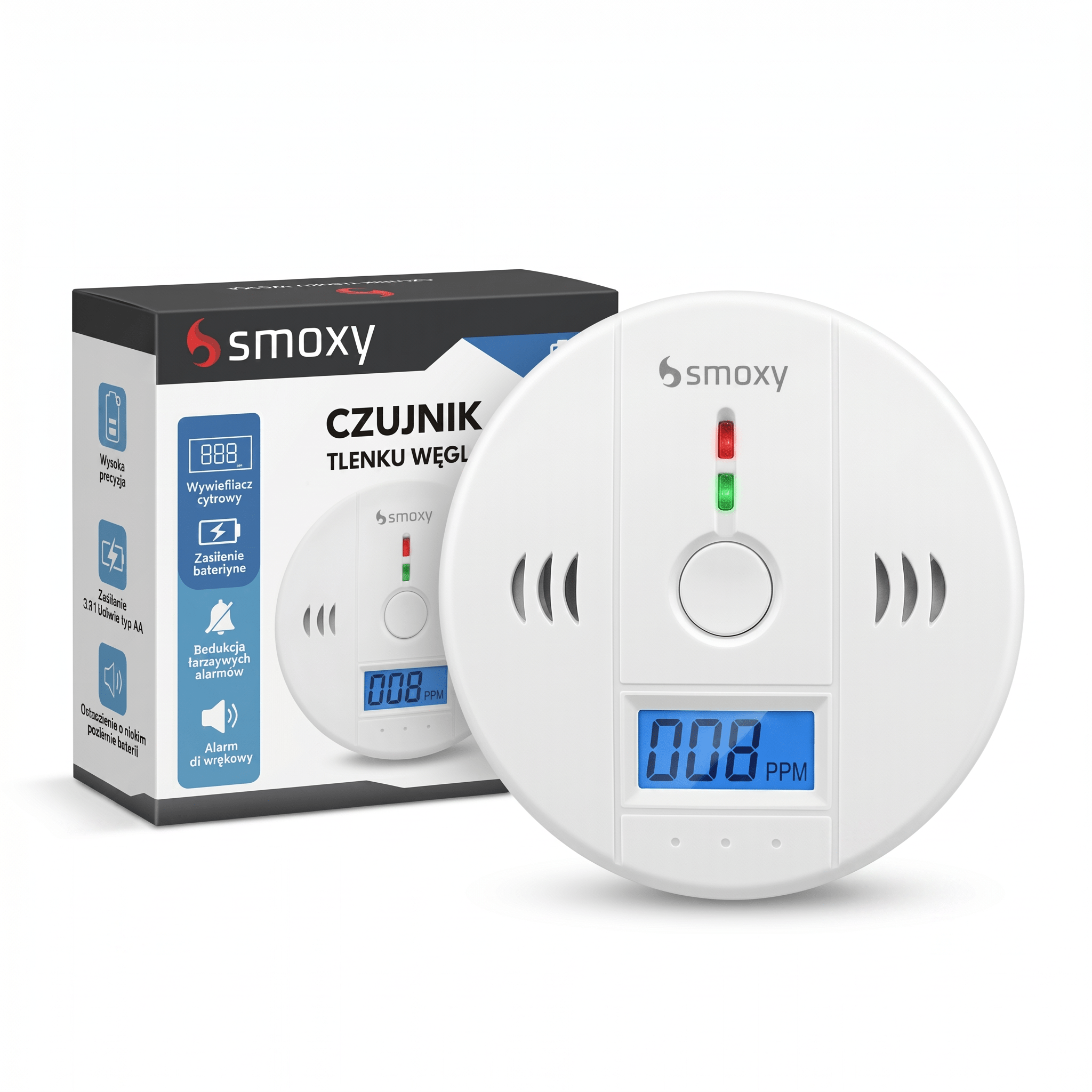 Image of Certified Carbon Sensor, Detector, Long-lasting Device, Mini Carbon Detector, Digital Display, Battery-powered, Alarm, 85db, Monitor
