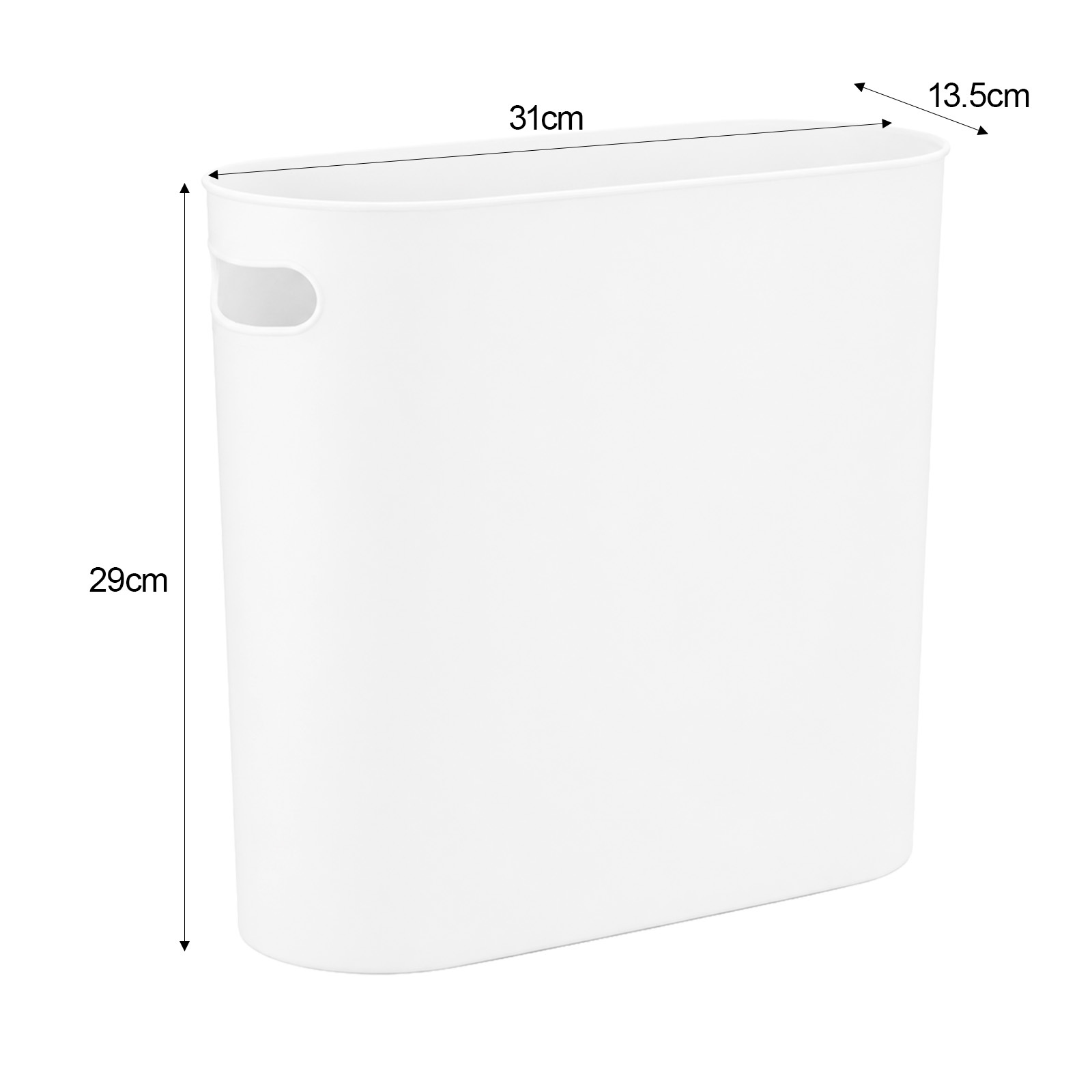 2pcs Small Plastic Bathroom Bin for Laundry Room & Office