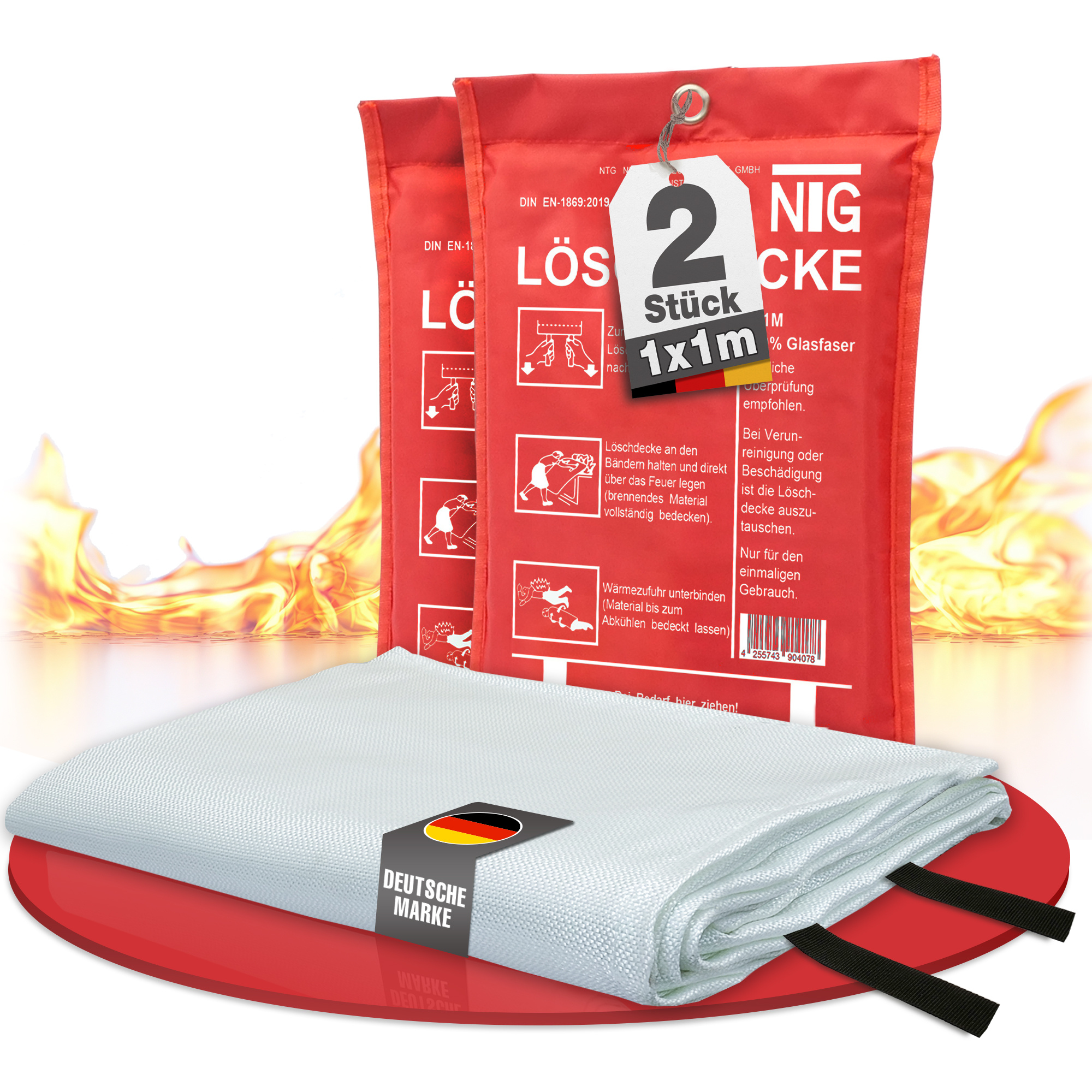2pcs Of Fire Blanket Meter Made Of 100% Glass Fiber Fabric