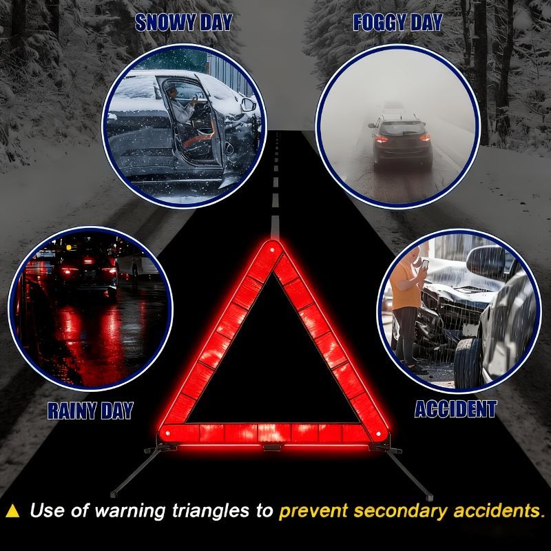 Portable Folding Car Warning Triangle for Road Emergencies
