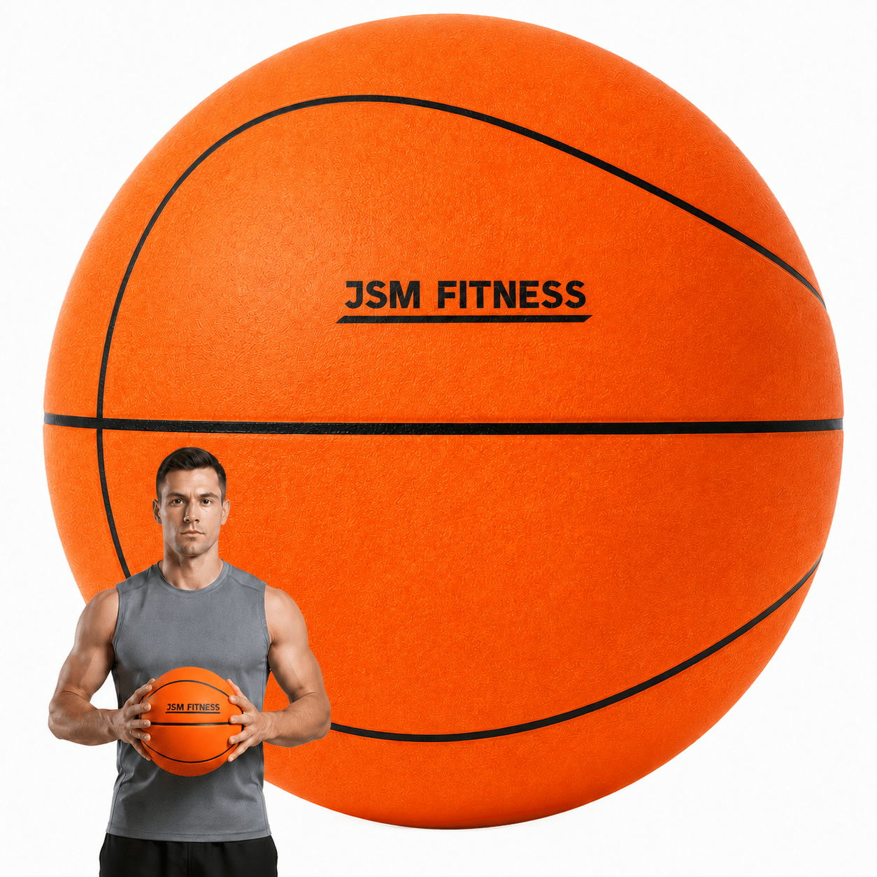 Image of Quiet Basketball For - Basketball Training, Sports Training, Fitness, Ball, Coordination, Noise-reducing Micro-pores, Polyurethane, 24 Cm Diameter, Orange