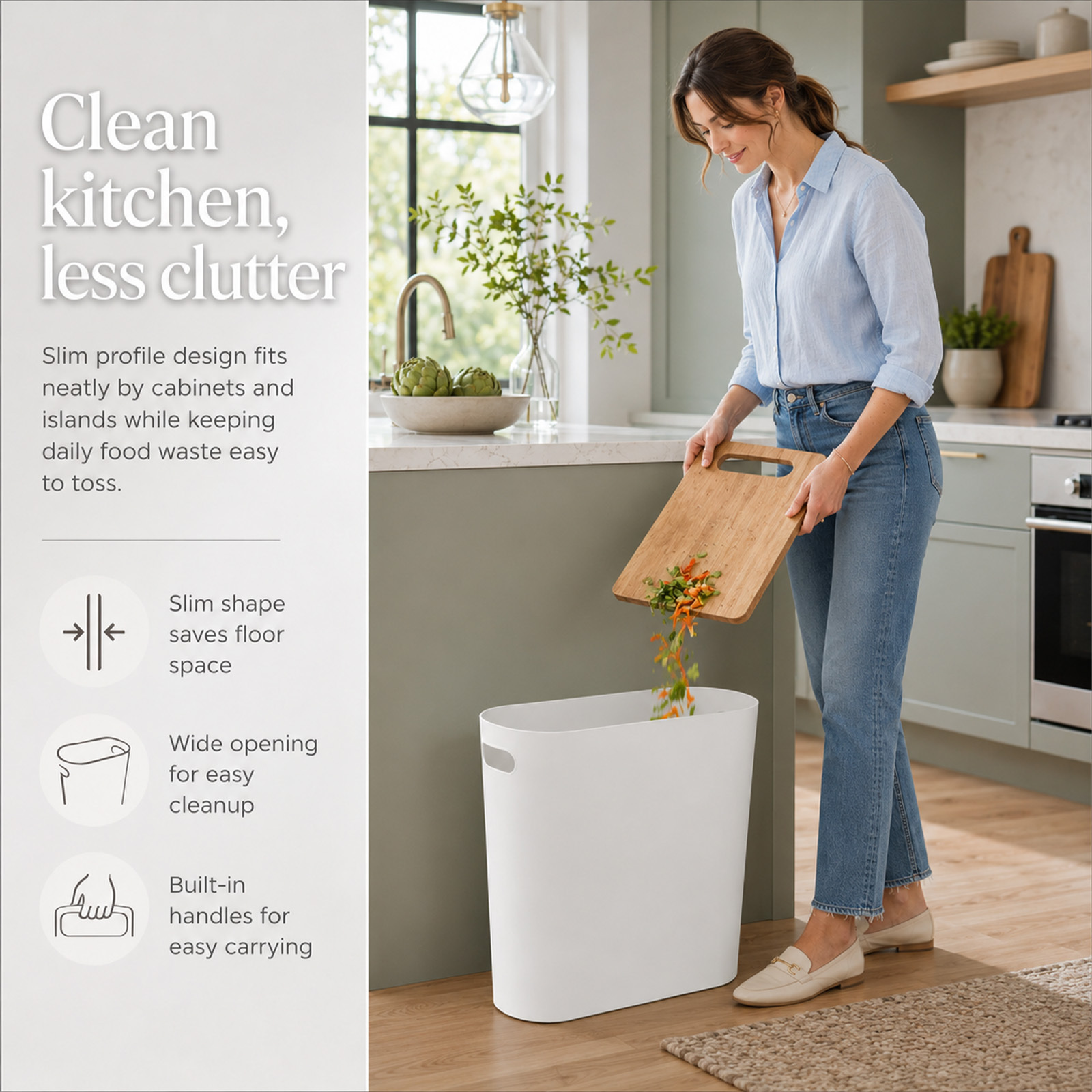 2pcs Small Plastic Bathroom Bin for Laundry Room & Office