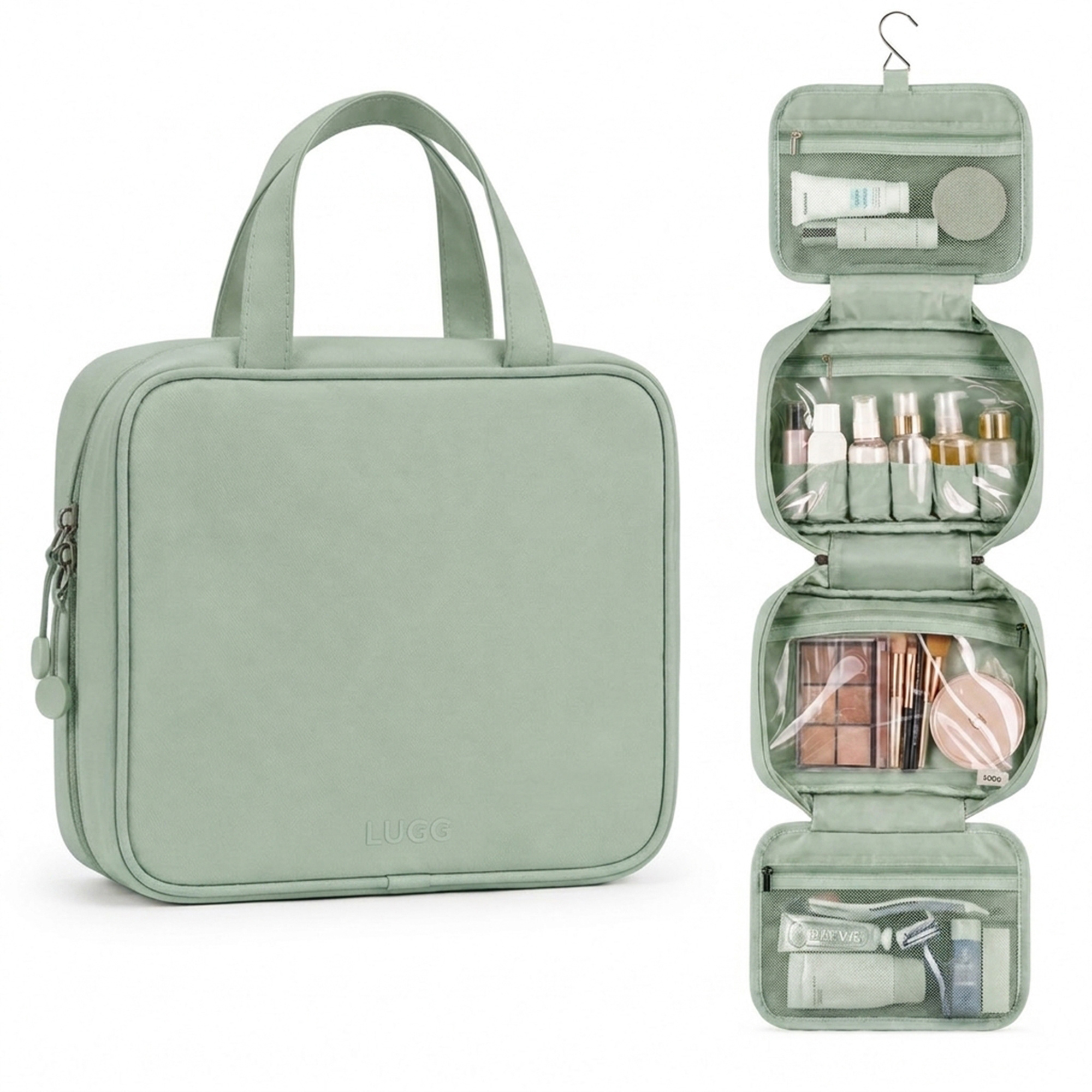TEMU Lugg Travel Toiletry Bag - Toiletry Bags With Hanging Hook, Bag, Multiple Compartments, Multipurpose Travel & Holiday Essentials, 19 X 8 X 25 Cm