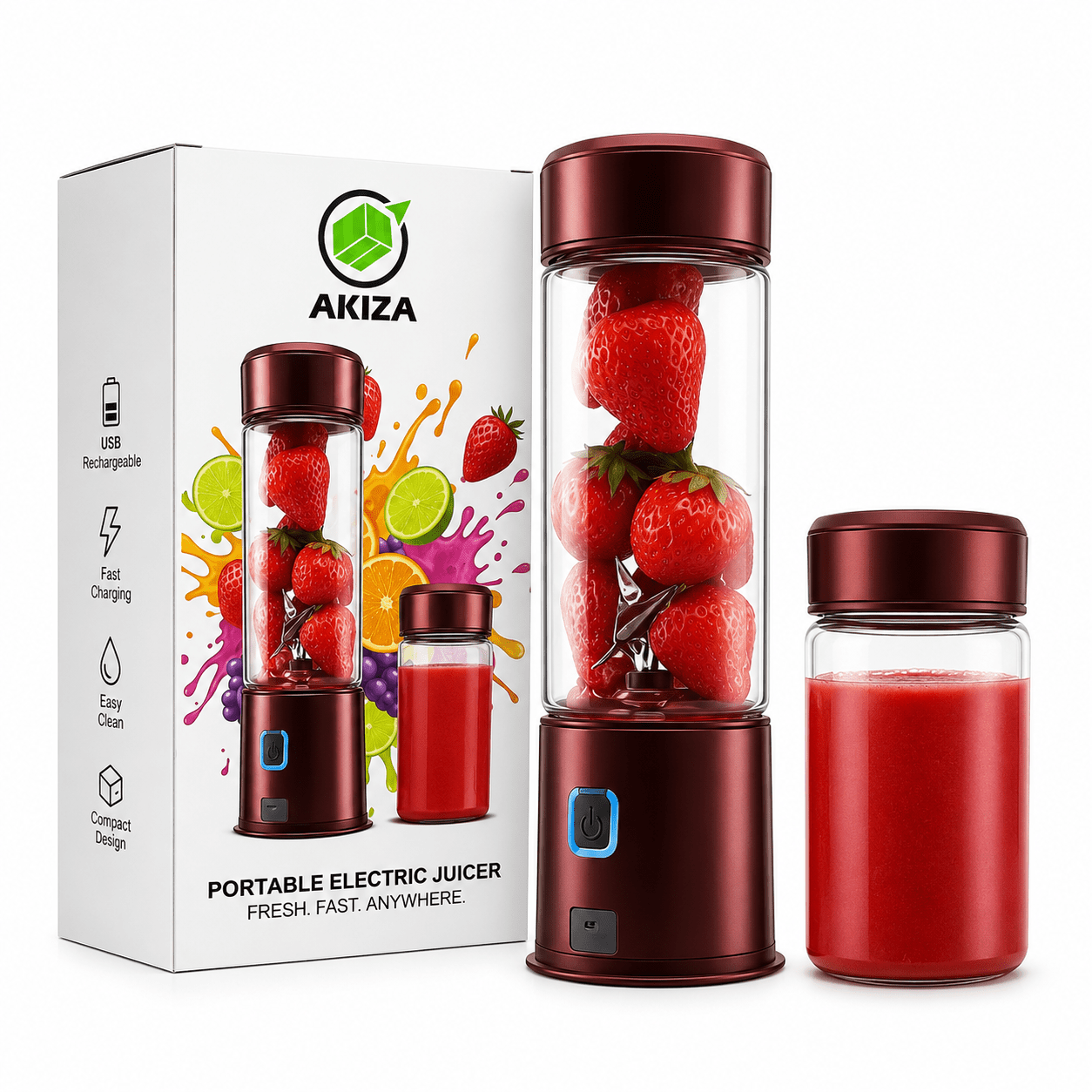 TEMU Portable Blender With To Go Cup, Mini Blender For , Smoothie And Fruit Juices – Compact And Practical For Home, Office And Travel Akiza