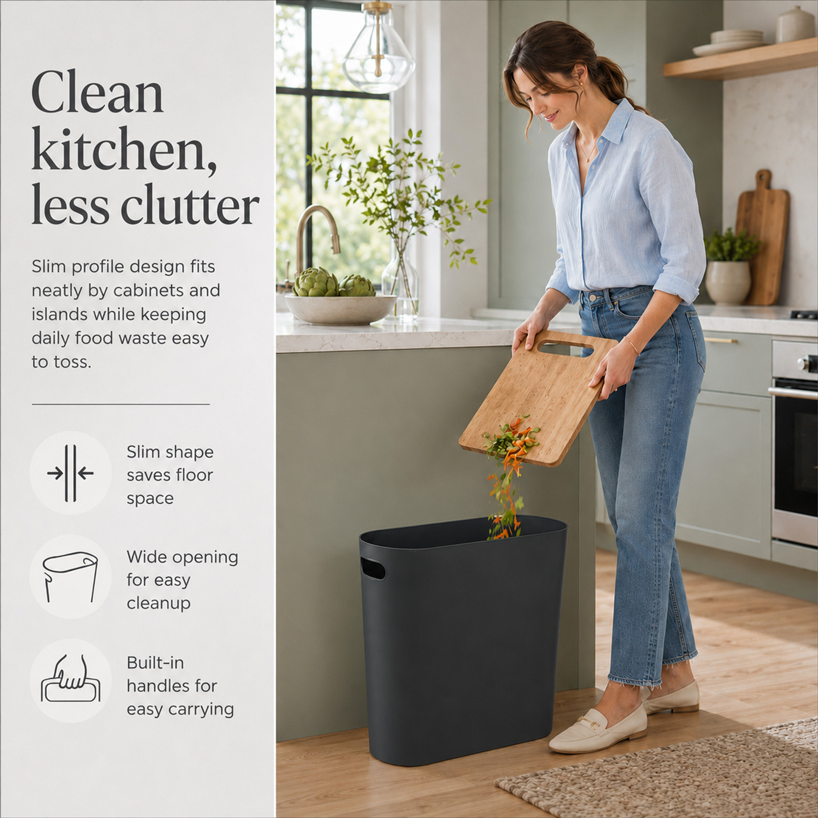 2pcs Small Plastic Bathroom Bin for Laundry Room & Office