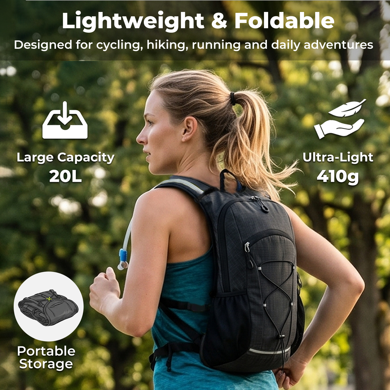 20L Foldable Hiking Backpack for Camping Travel