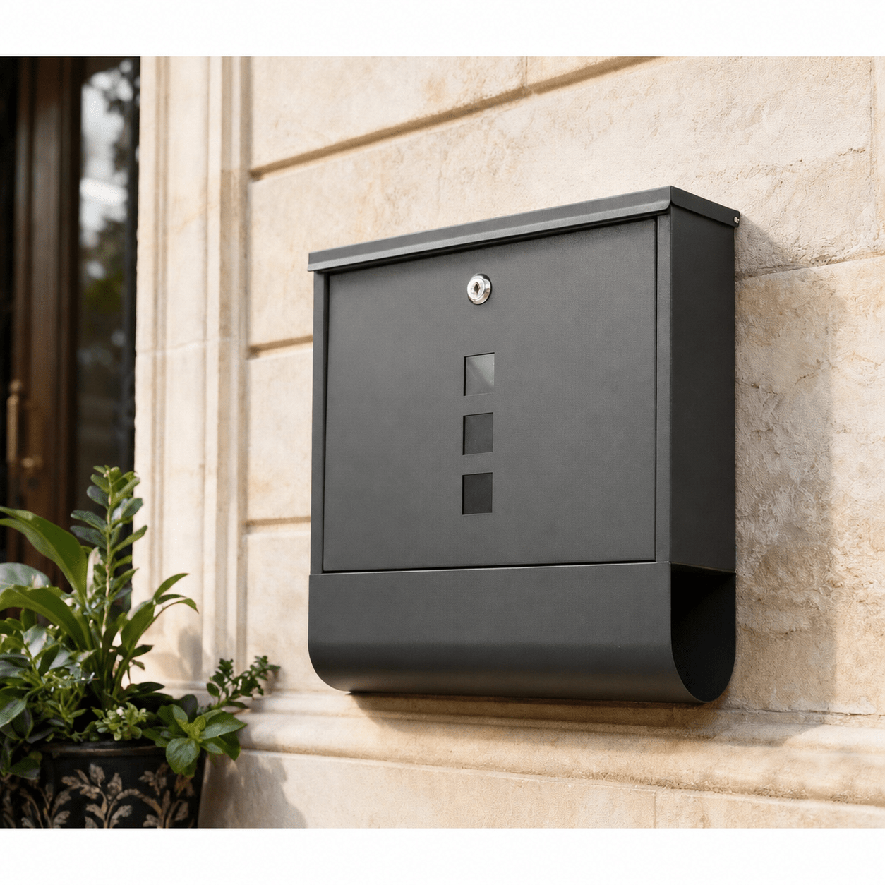 TEMU Xxl Wall Mailbox With Stainless Steel 35×35x9.5 Cm, Mailboxes With Newspaper Compartment For B5/c4 Envelopes Including 4 Keys