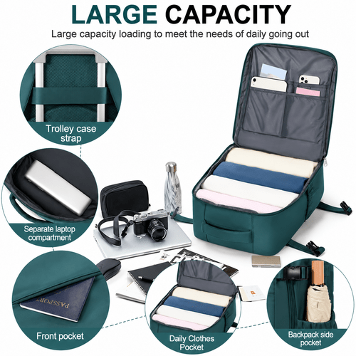 neuer ryanair-rucksack/handtasche, maße 40 x 30 x 20 cm, für ryanair-/easyjet- . ideal für reisen, geschäftsreisen oder den täglichen gebrauch, mit verstellbaren schultergurten, °-öffnung, reißverschluss, schuhfach und 14-zoll-laptopfach.