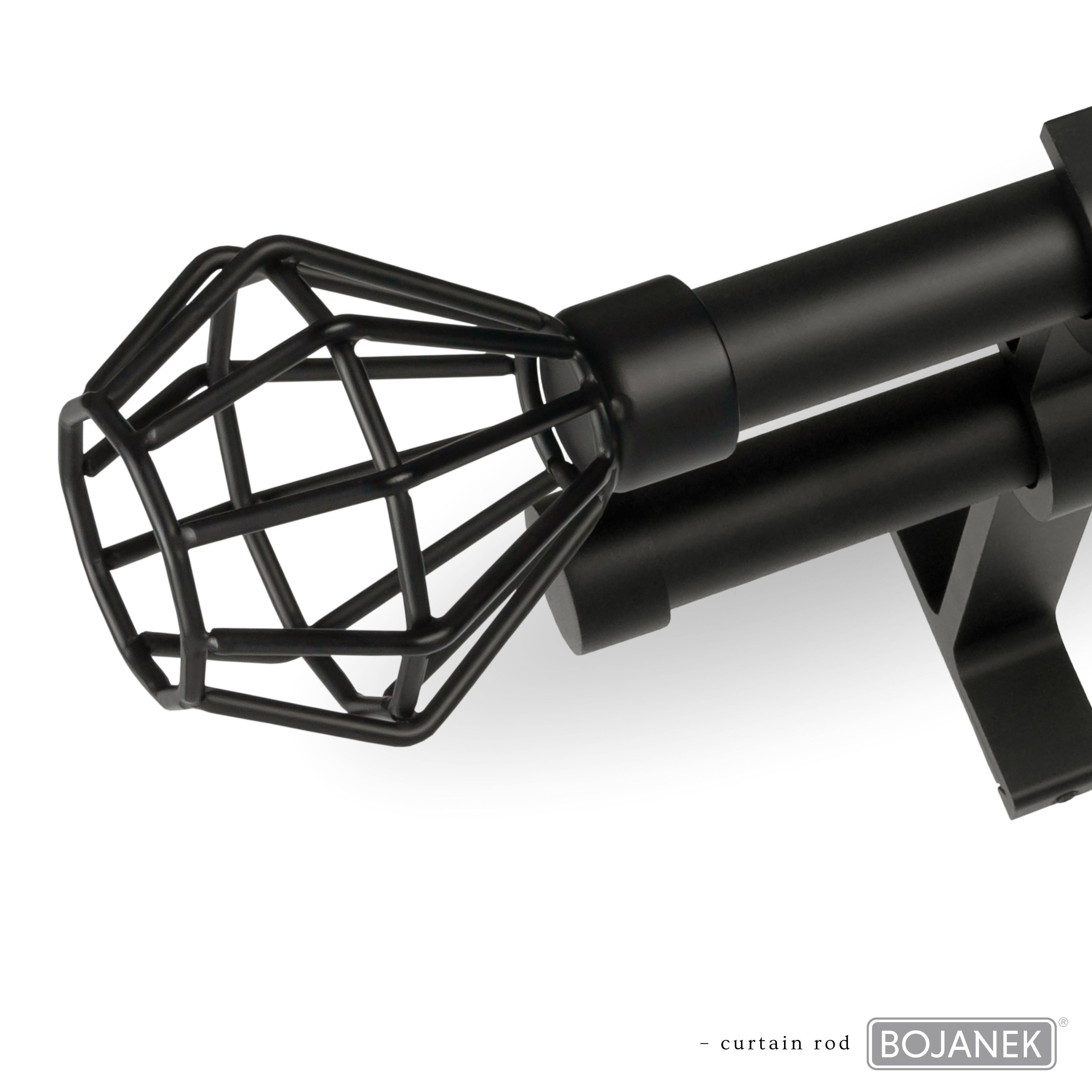 Metal Wall Bracket Premium Heavy Duty - Black Matte / White Matte - Adjustable 120-600 Cm - Single Or Double - Modern Bracket For Curtains And Blinds