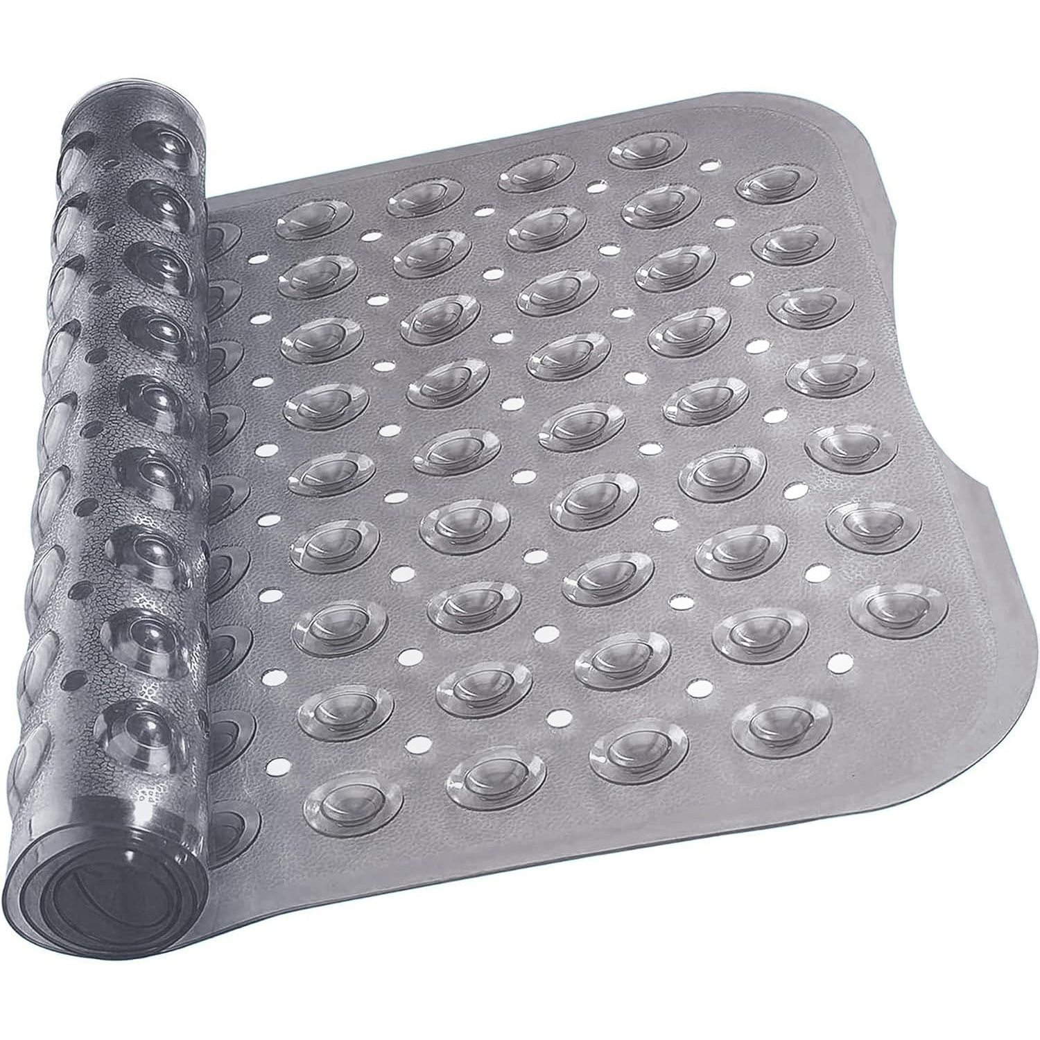 TEMU 1pc Shower Mat, Extra Large Bath Mat Featuring Strong Suction Cups Drain Holes, Anti-slip Quick-dry, Machine Washable For Bathtub, Shower &