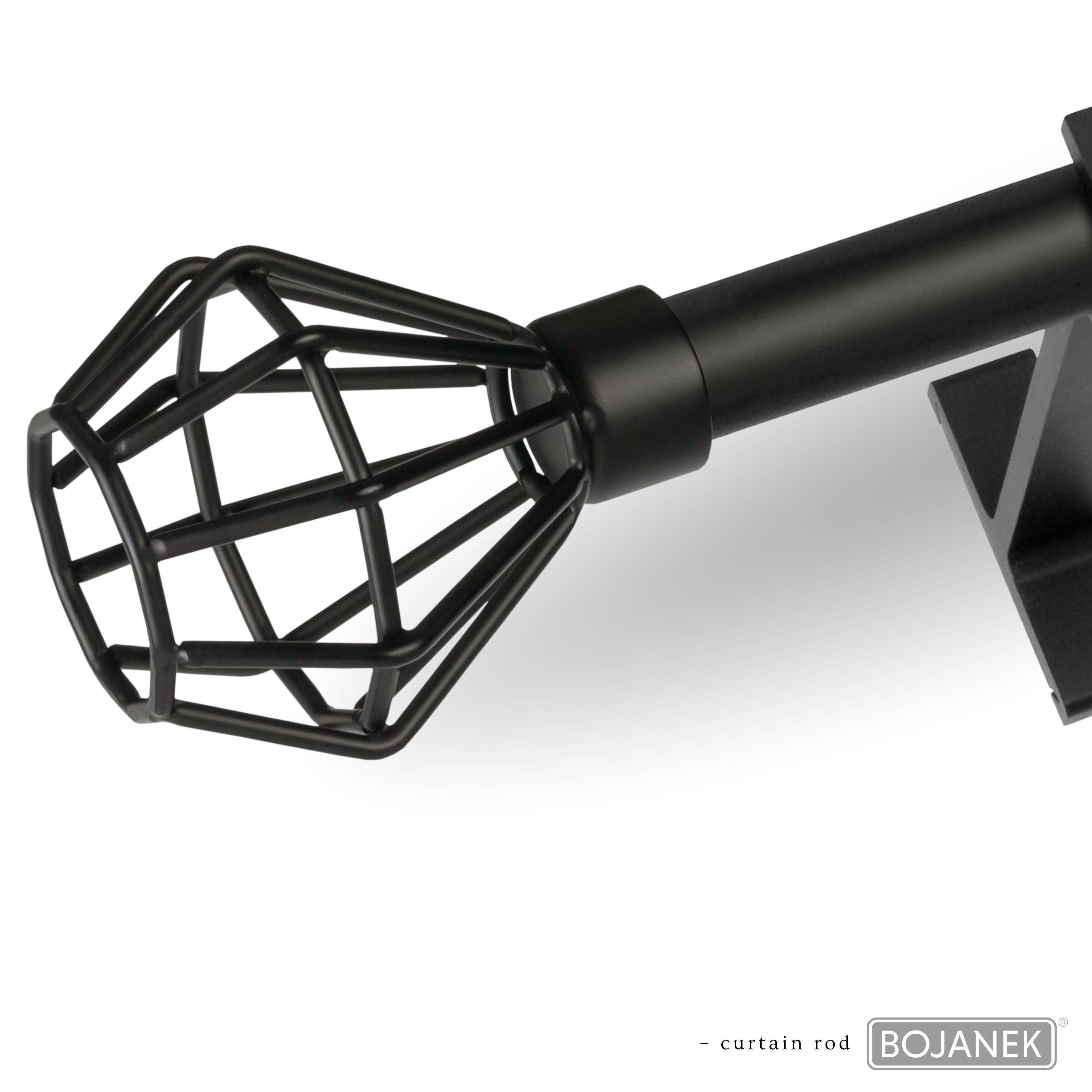 Image of Metal Wall Bracket Premium Heavy Duty - Black Matte / White Matte - Adjustable 120-600 Cm - Single Or Double - Modern Bracket For Curtains And Blinds
