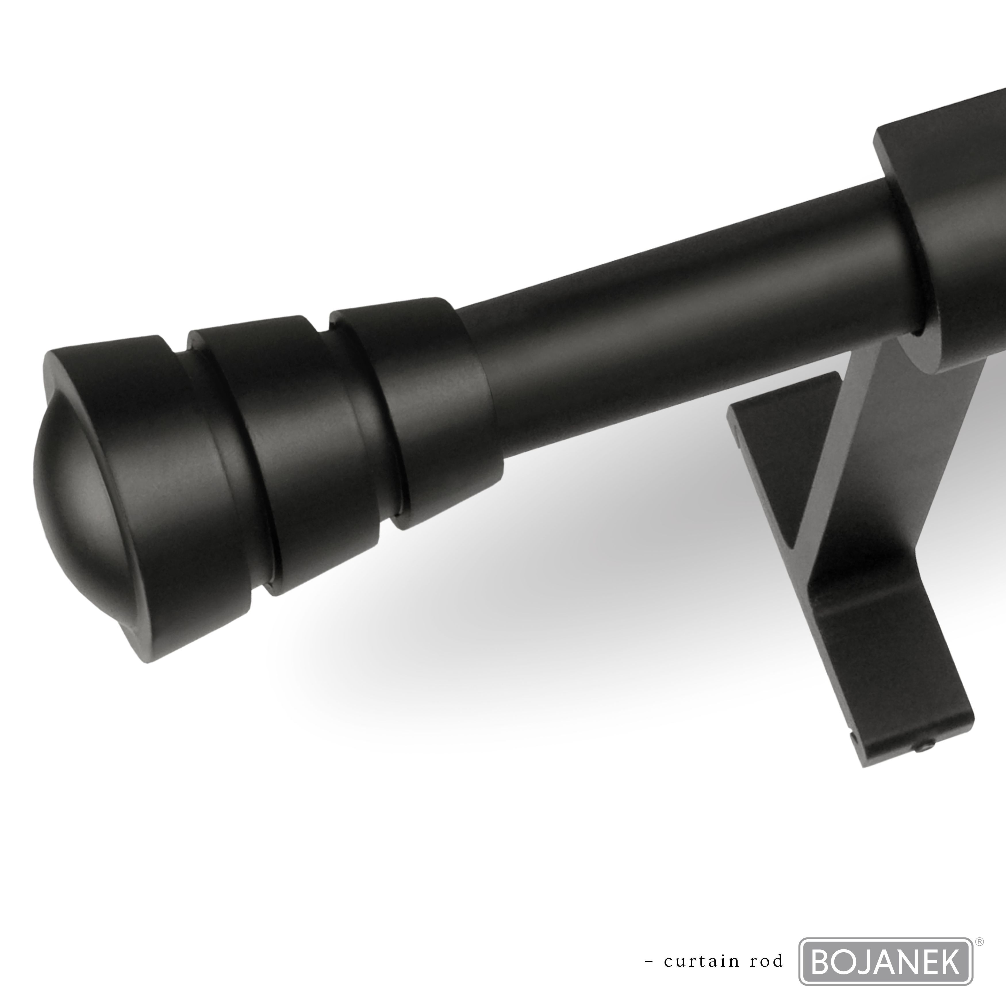 TEMU Metal Wall Bracket Premium Heavy Duty - Black Matte - Adjustable 120-600 Cm - Single Or Double - Modern Bracket For Curtains And Blinds
