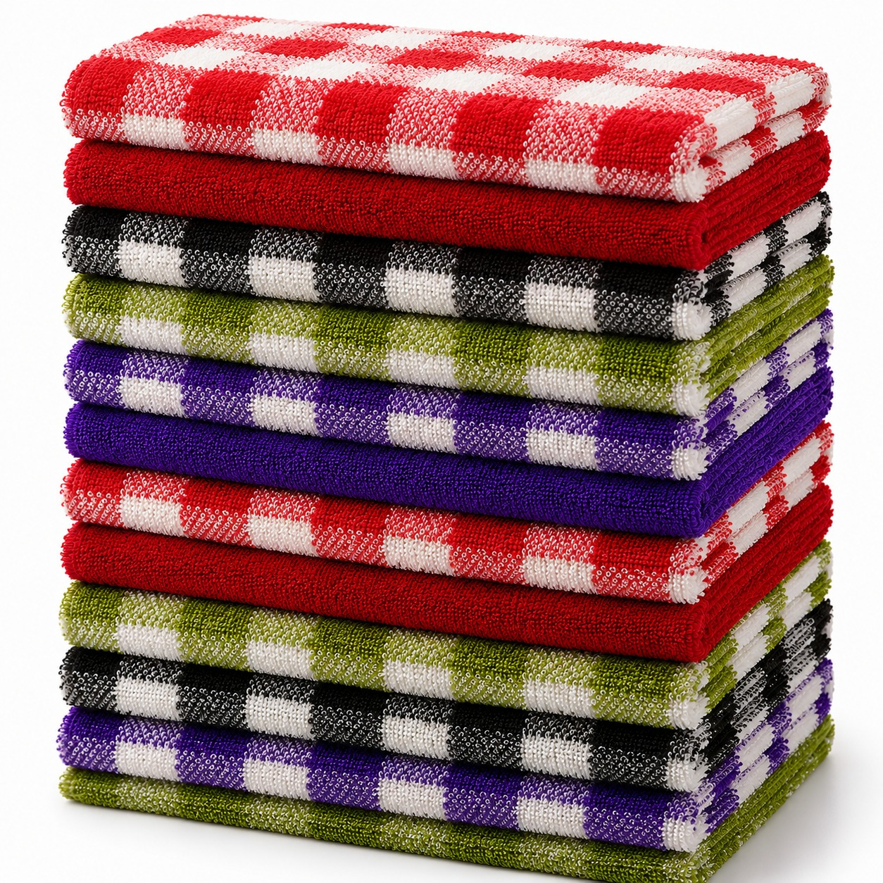 TEMU Tea Towels Large 60 X 40cm Kitchen Towels Set Cleaning Towel 100% Cotton Terry Towelling Soft Absorbent Lint Free Kitchen Cloth Dish Towels And